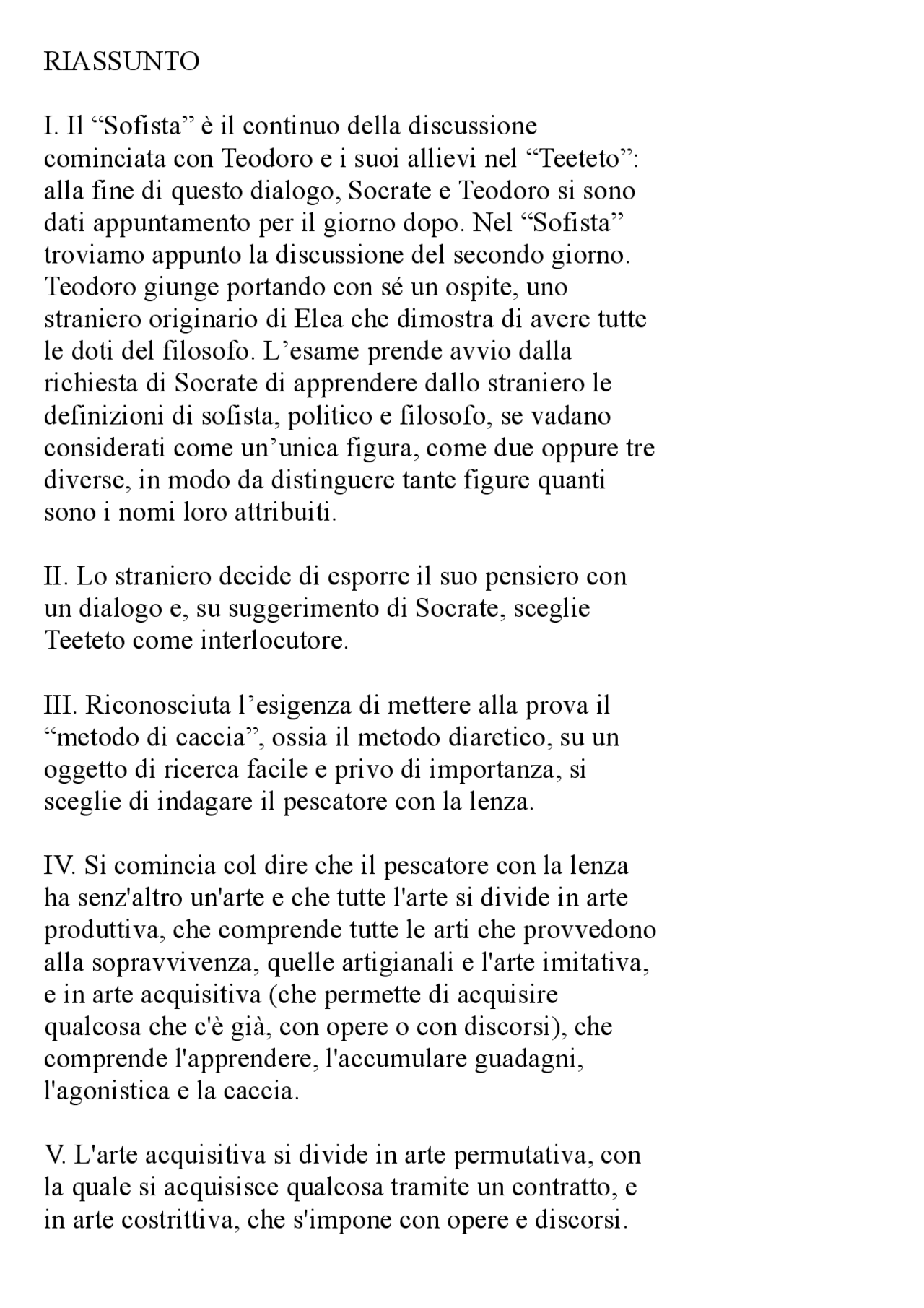 Sofista (dialogo) Platone Docsity