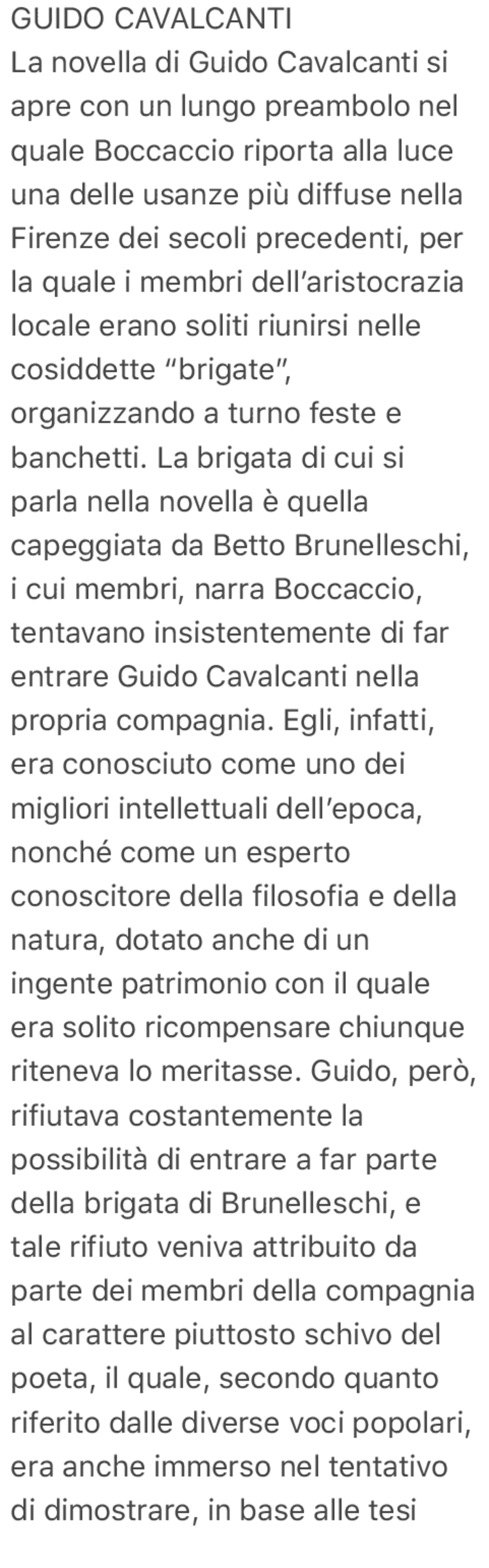 Riassunto Guido Cavalcanti Docsity