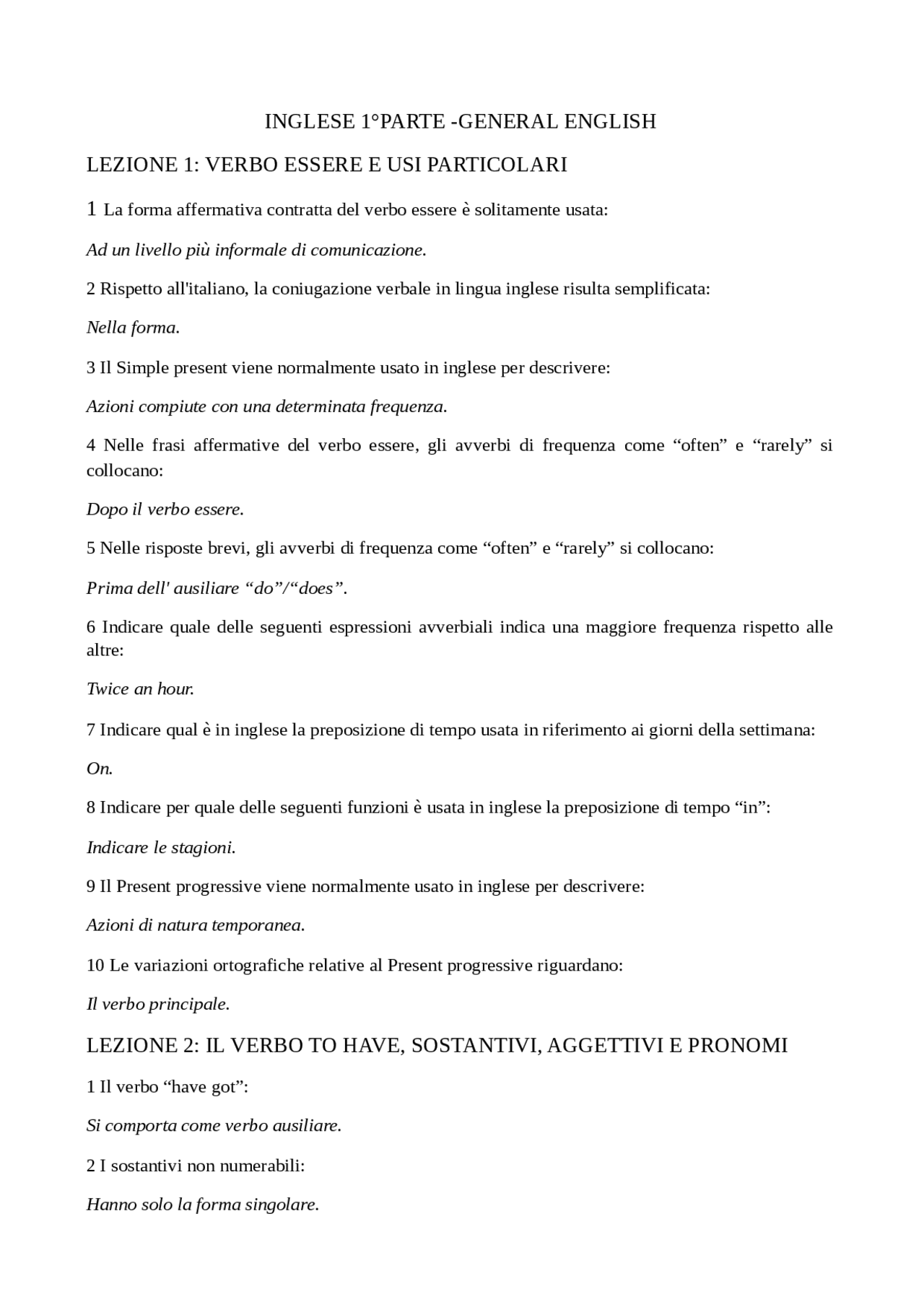 test-inglese-giurisprudenza-pegaso-docsity