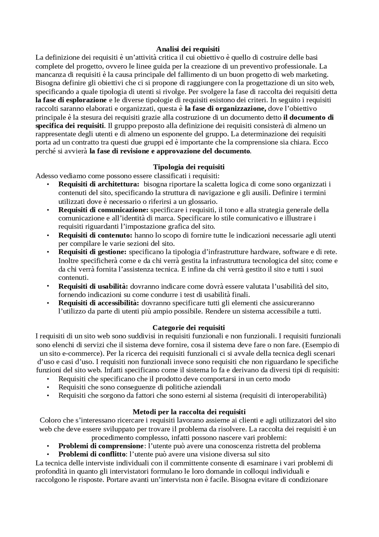 Analisi dei requisiti Docsity