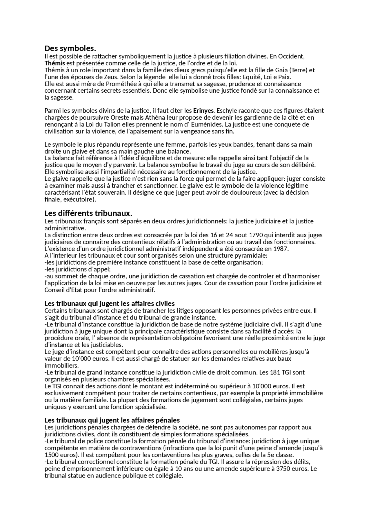 La Justice Et Les Institutions Juridictionnelles