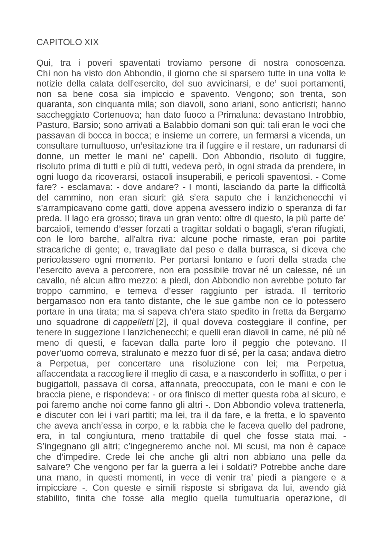riassunto capitolo 19 dei promessi sposi