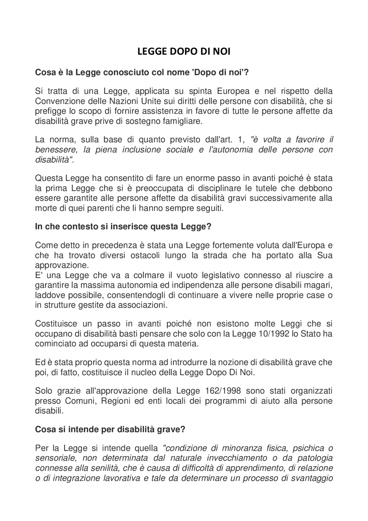 Spiegazione della legge Spiegazione della legge