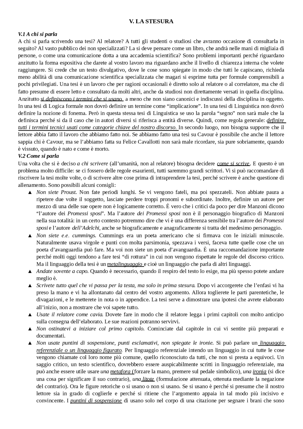 umberto eco come si fa una tesi di laurea