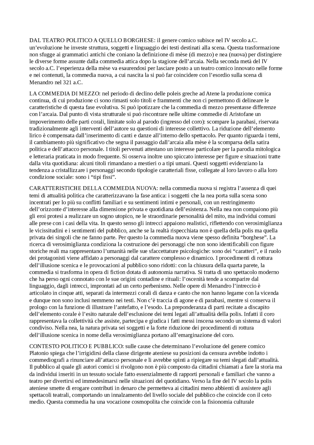 Menandro e la sua attività letteraria | Sintesi del corso di Greco ...