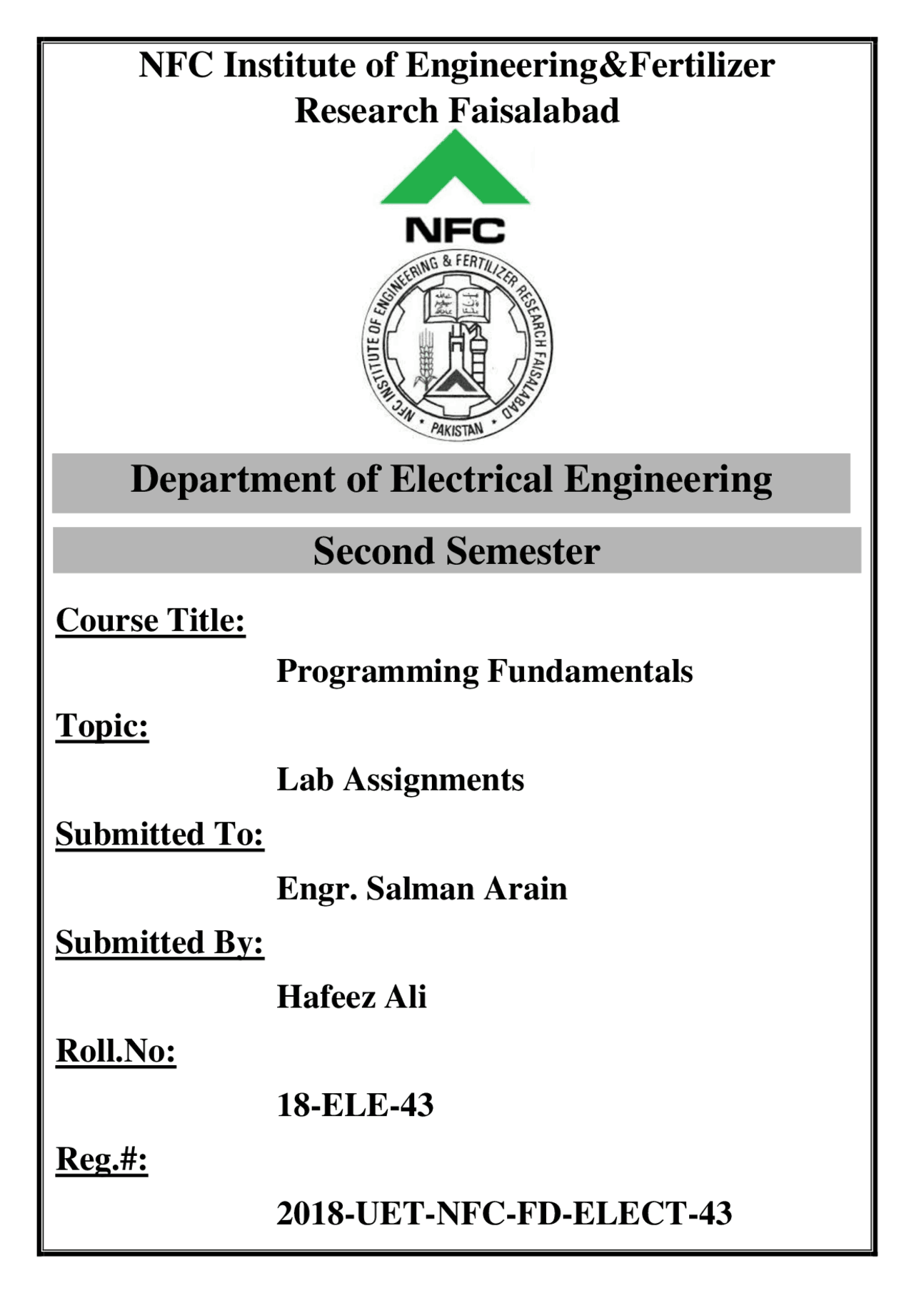 Programming Fundamentals - Docsity