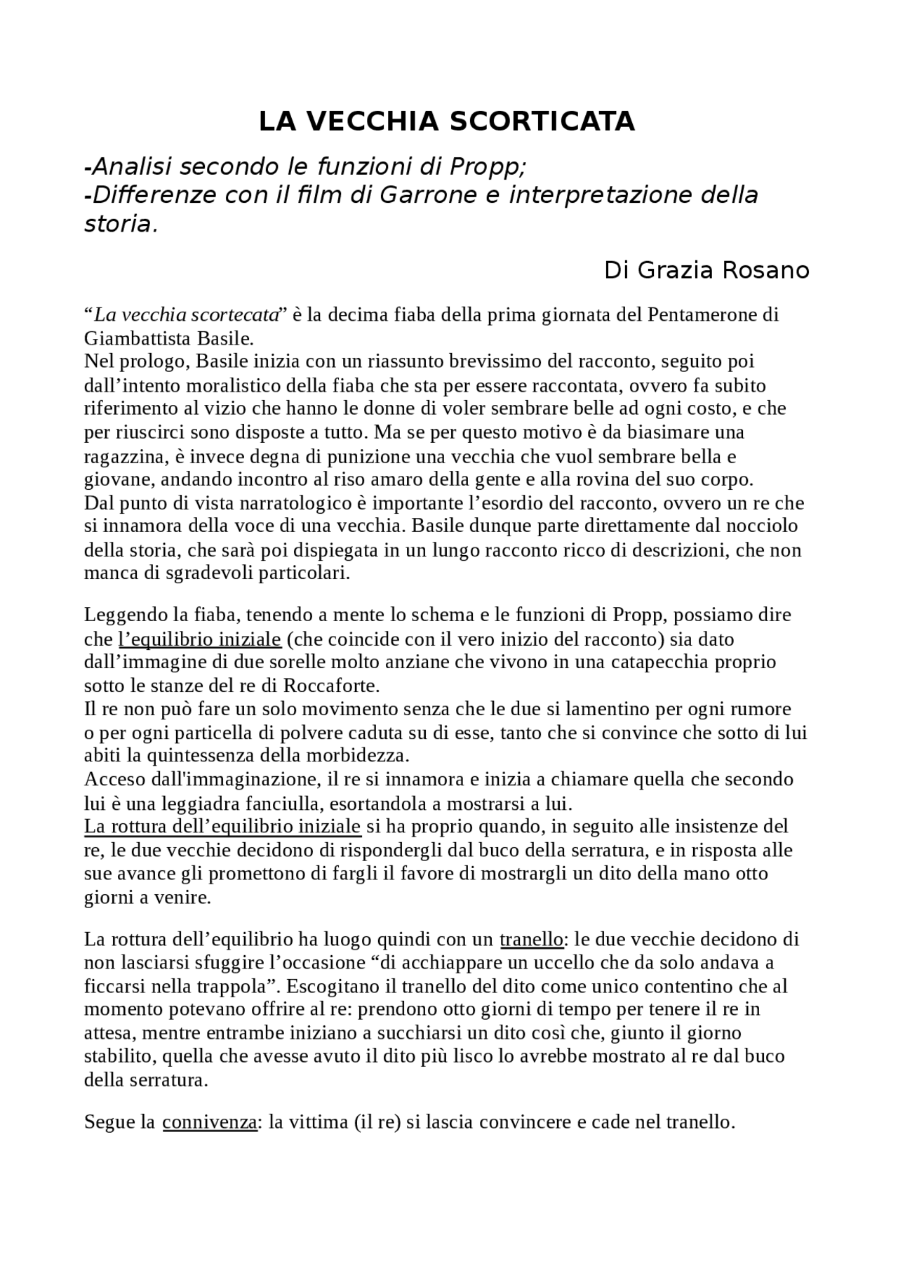 "La vecchia scorticata" di Giambattista Basile Appunti di Letteratura