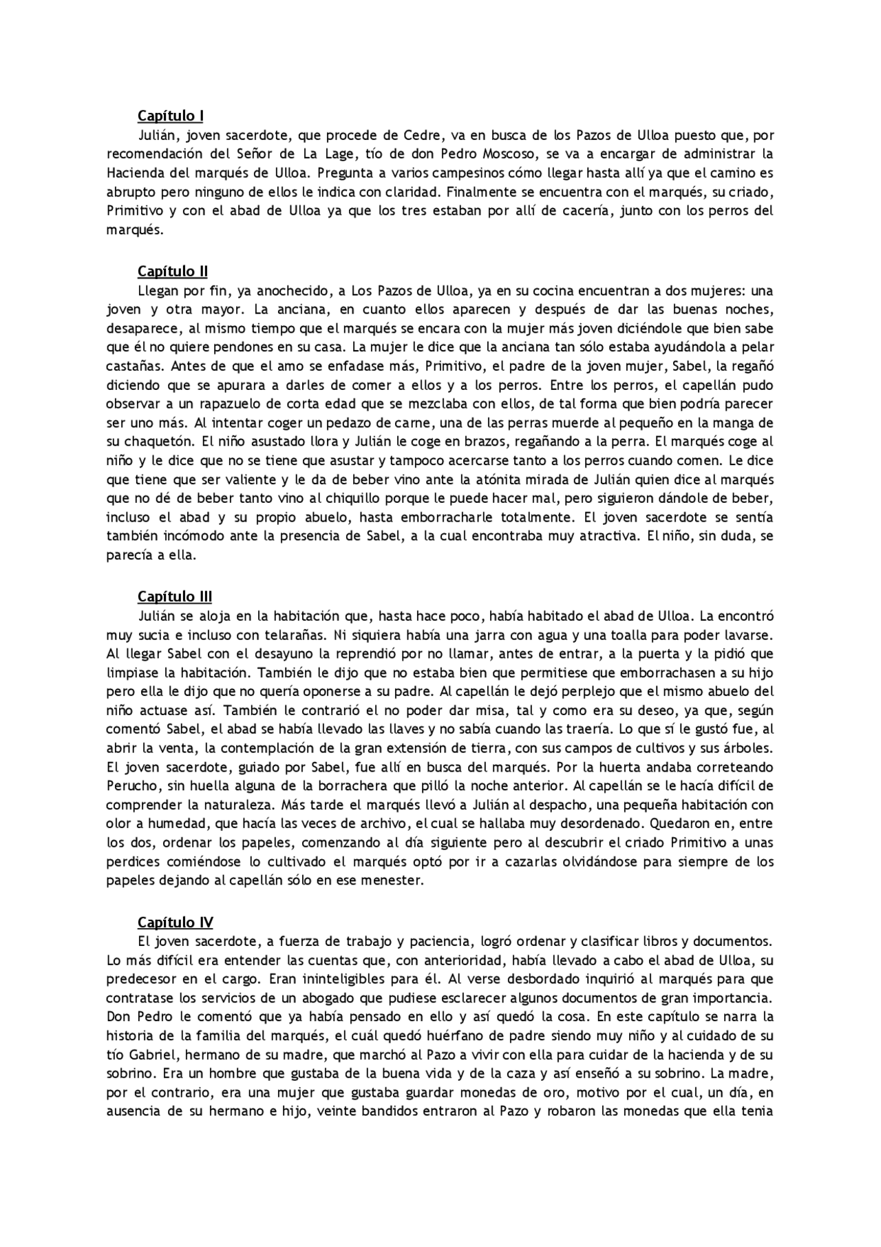 Pazos De Ulloa Resumen Pazos De Ulloa Resumen