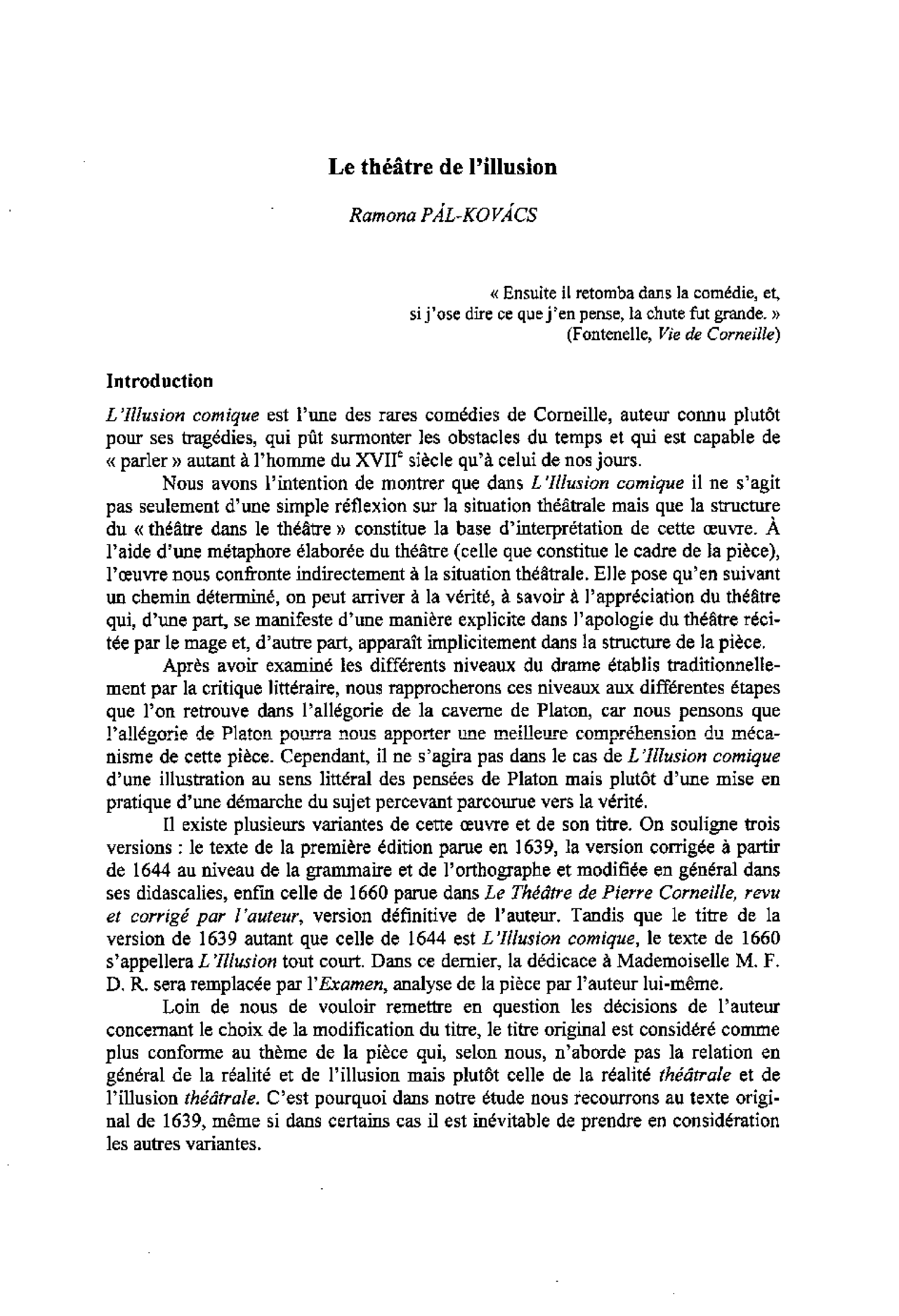L illusion Comique Acte 5 Scène 6 Analyse Linéaire Le théatre de l'illusion | Notes Littérature | Docsity