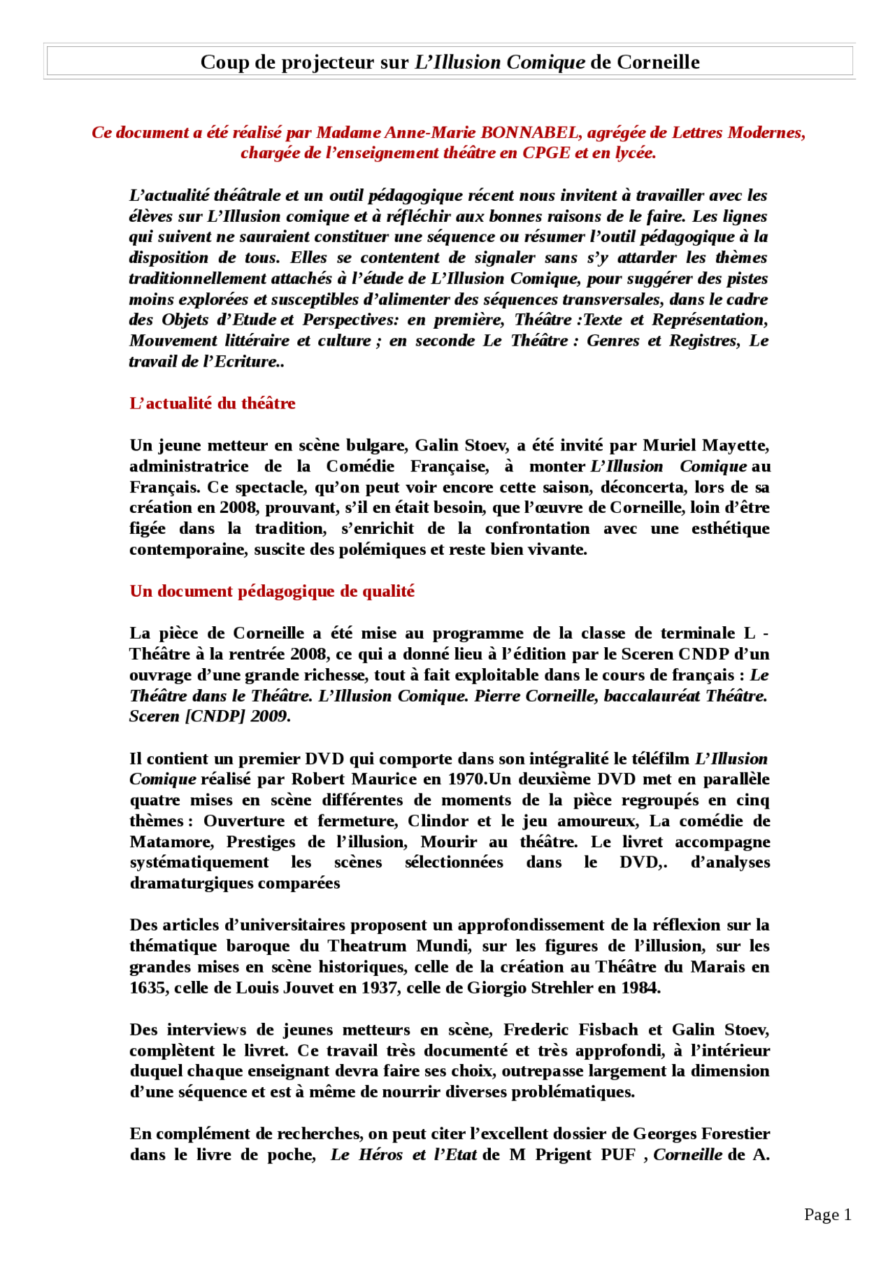 L illusion Comique Acte 5 Scène 6 Analyse Linéaire Coup de projecteur sur l'illusion comique de Corneille | Notes Littérature  | Docsity