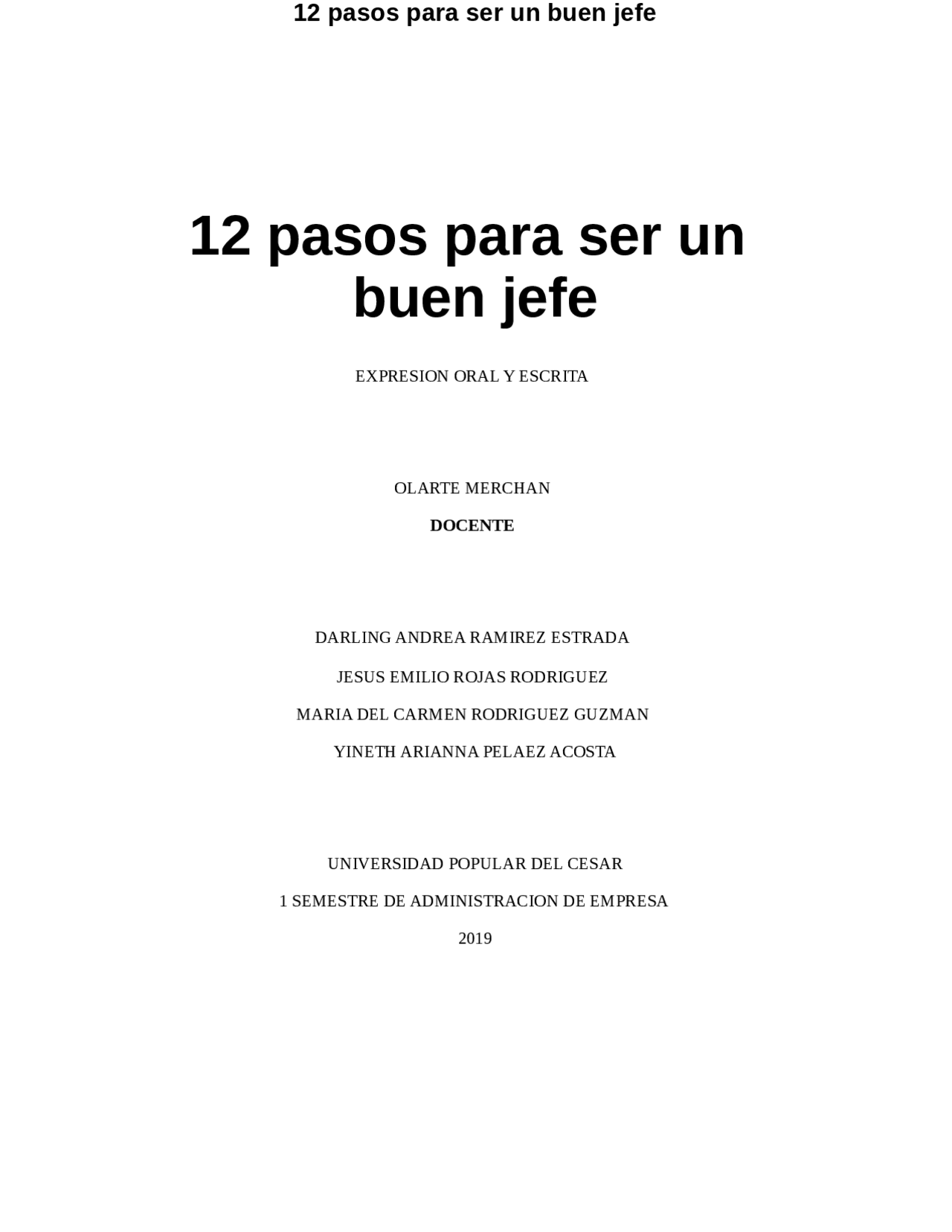 12 pasos para ser un buen jefe - Docsity