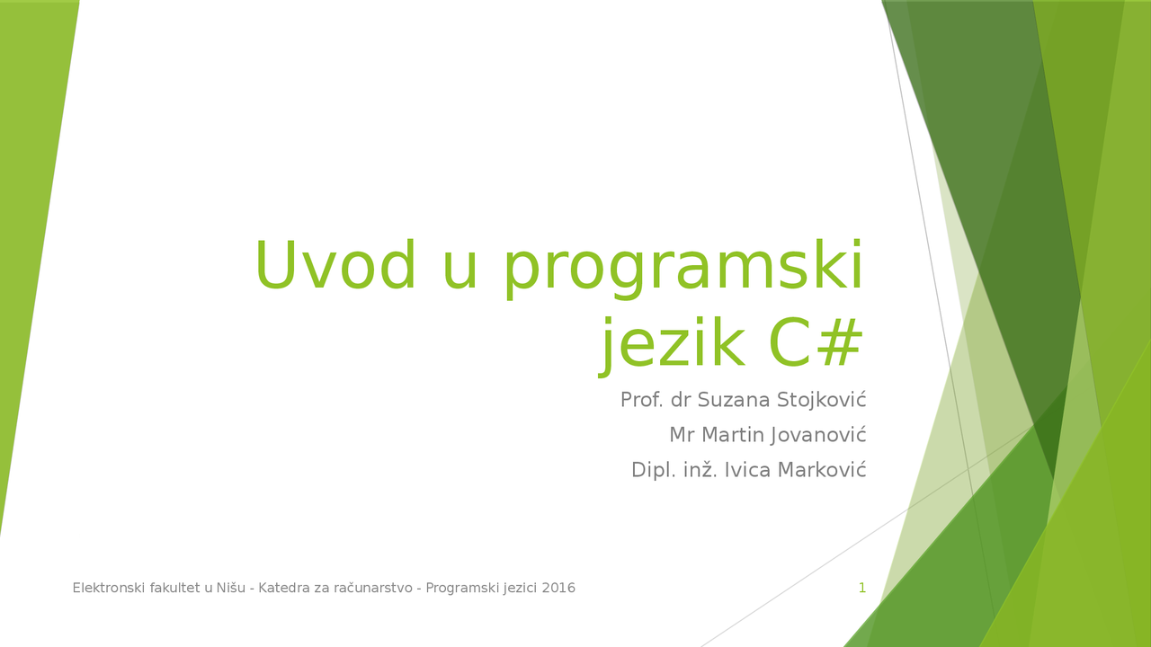 programski jezici programski jezik to je umjetni jezik... Uvod u programski jezik CSHARP | Ispiti' predlog Programski jezici ...