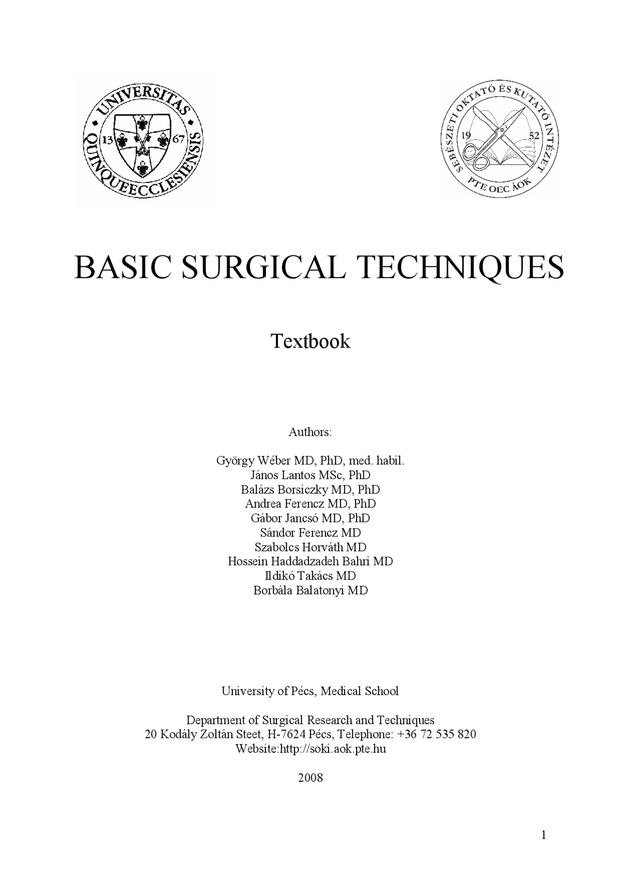 Basic surgical techniques - Docsity