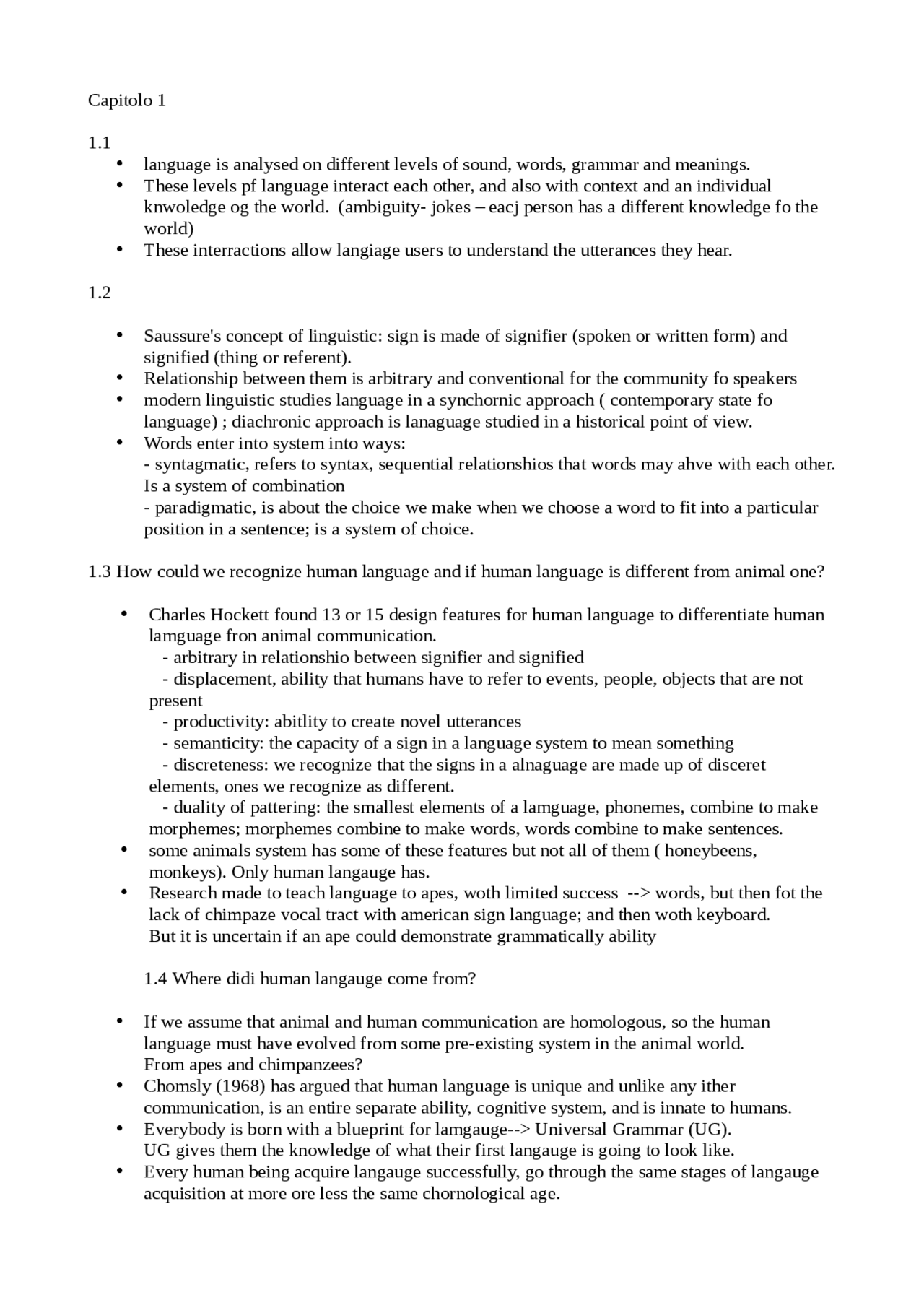 Exploring language and linguistics - Docsity