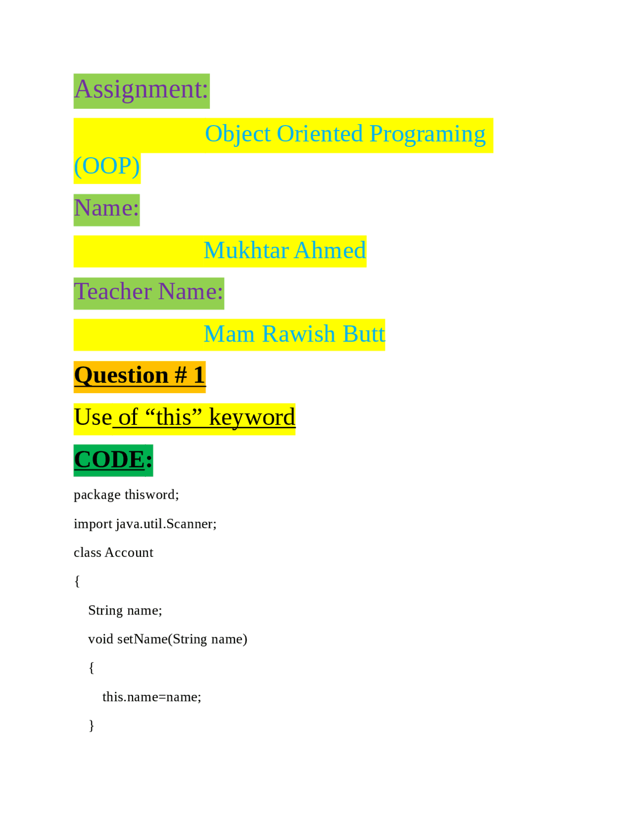 Basic Object Oriented Programming concept - Docsity