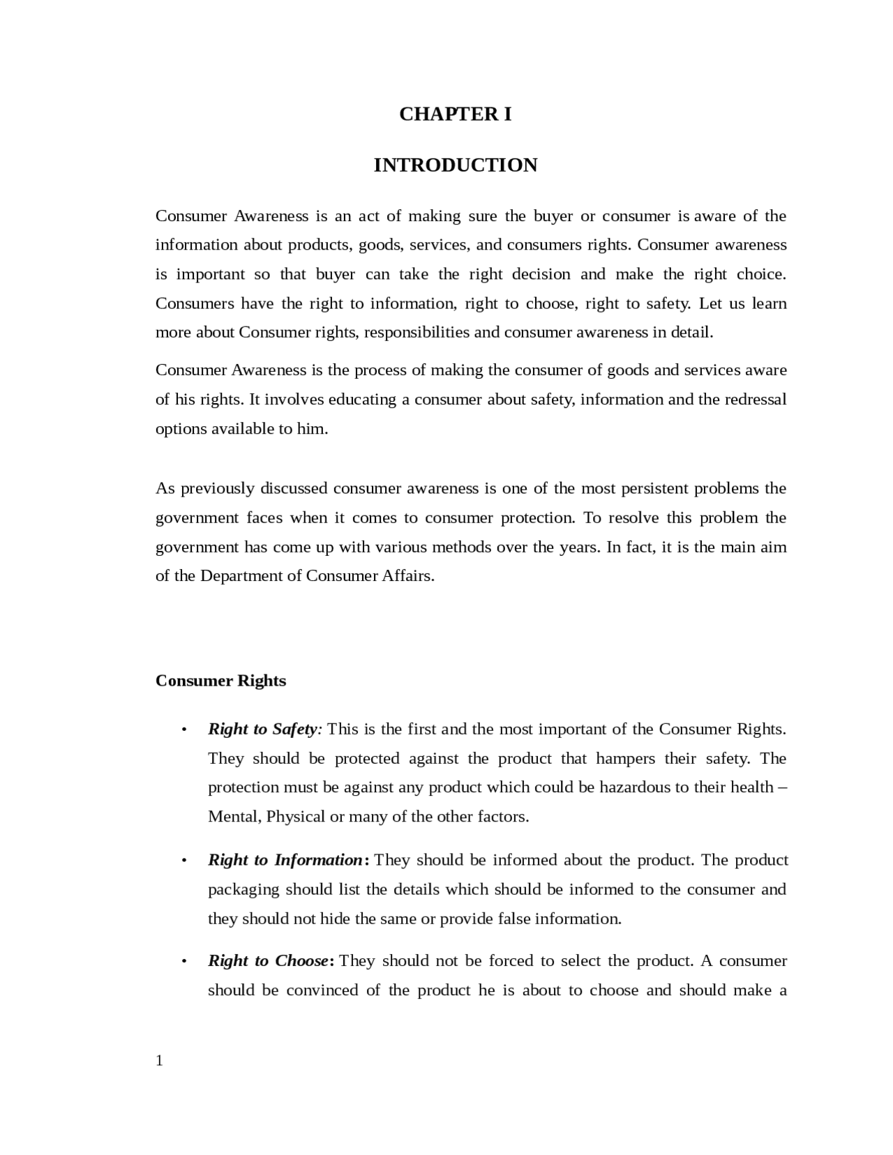 Consumer health awareness - Docsity