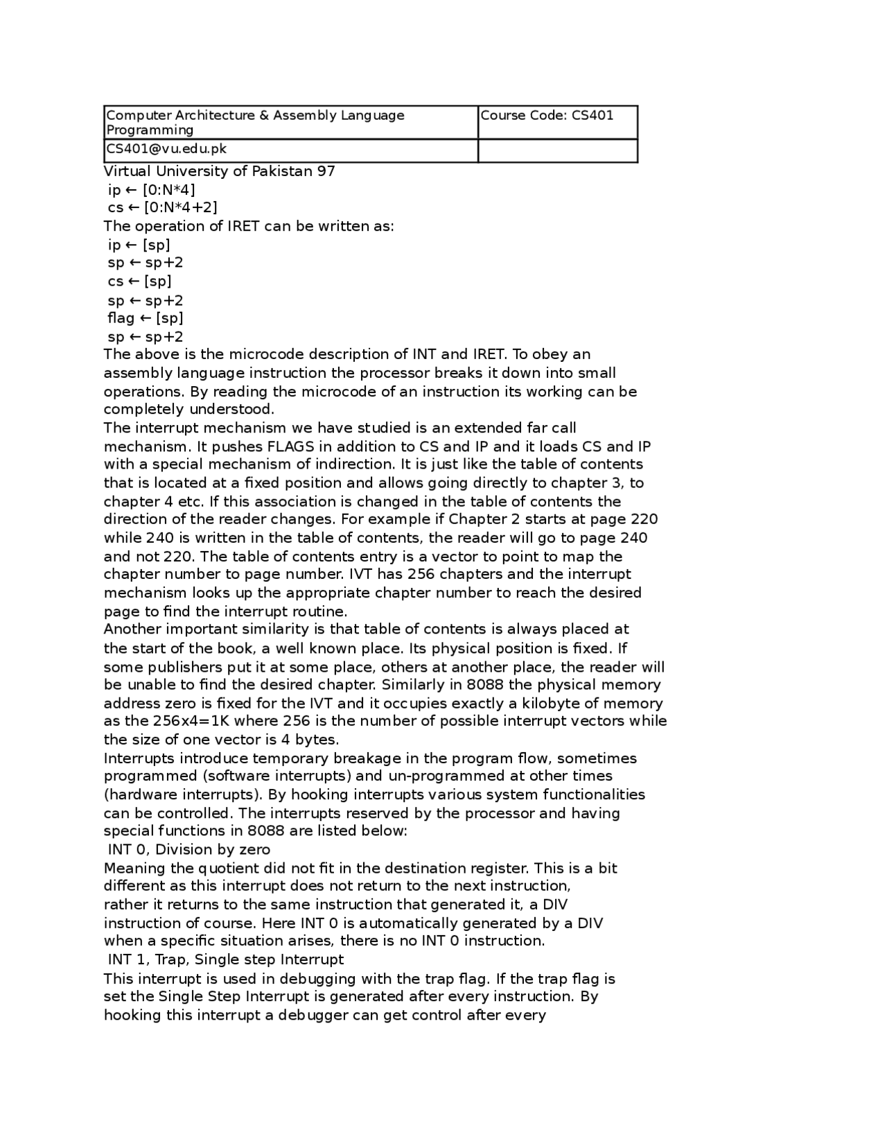 Computer Assembly and Architecture - Docsity