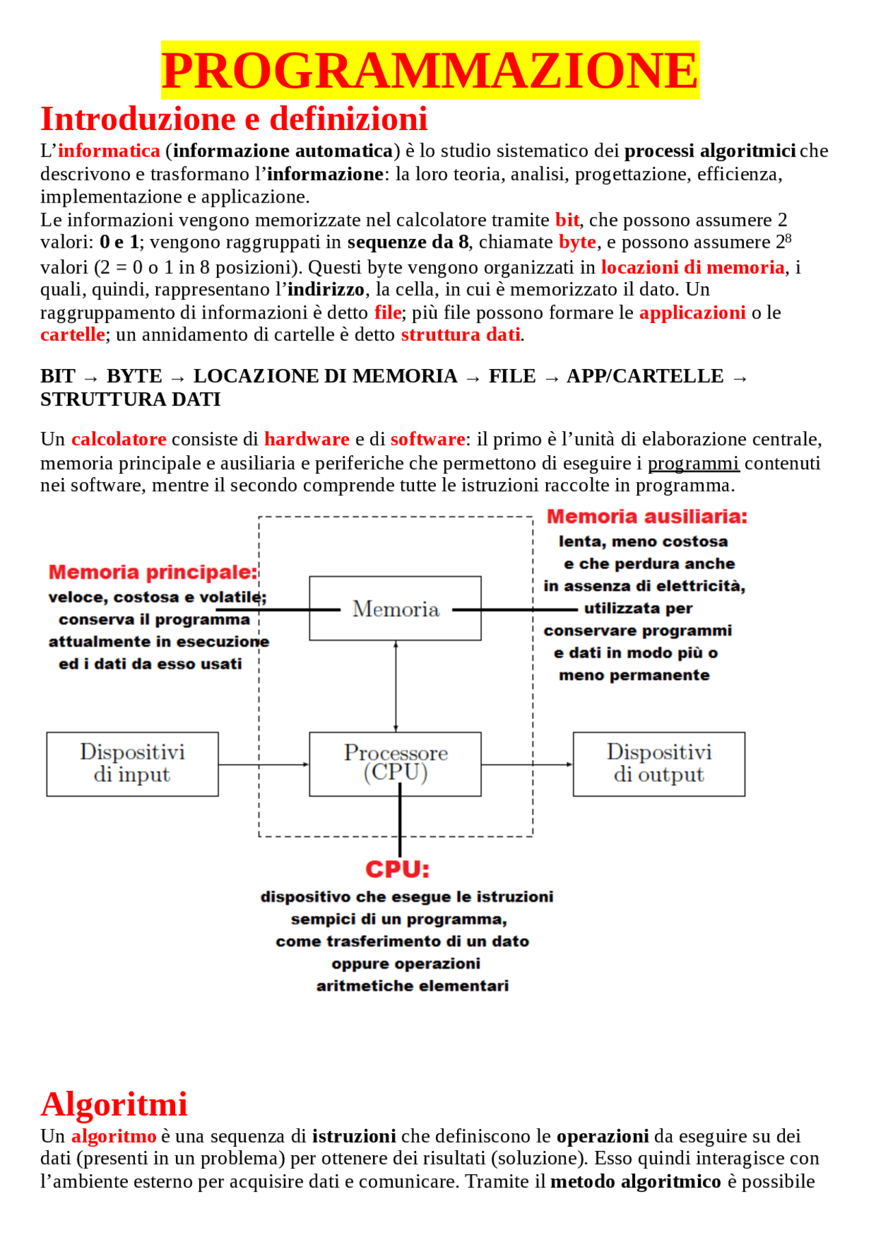 Riassunto Programmazione Java Primo anno università | Sintesi del corso ...