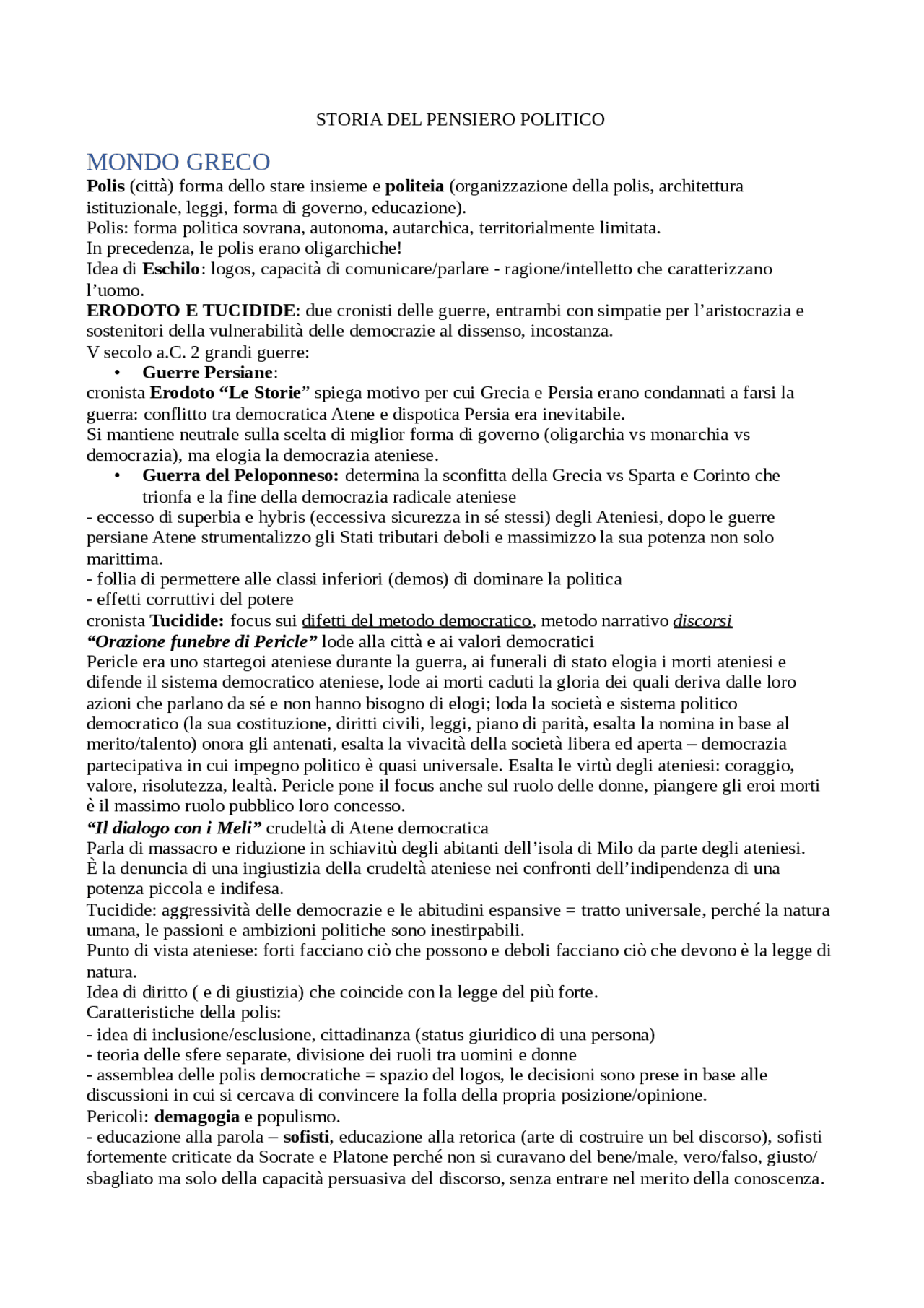 Storia del pensiero politico ( libro di Alan Ryan + appunti lezioni ...