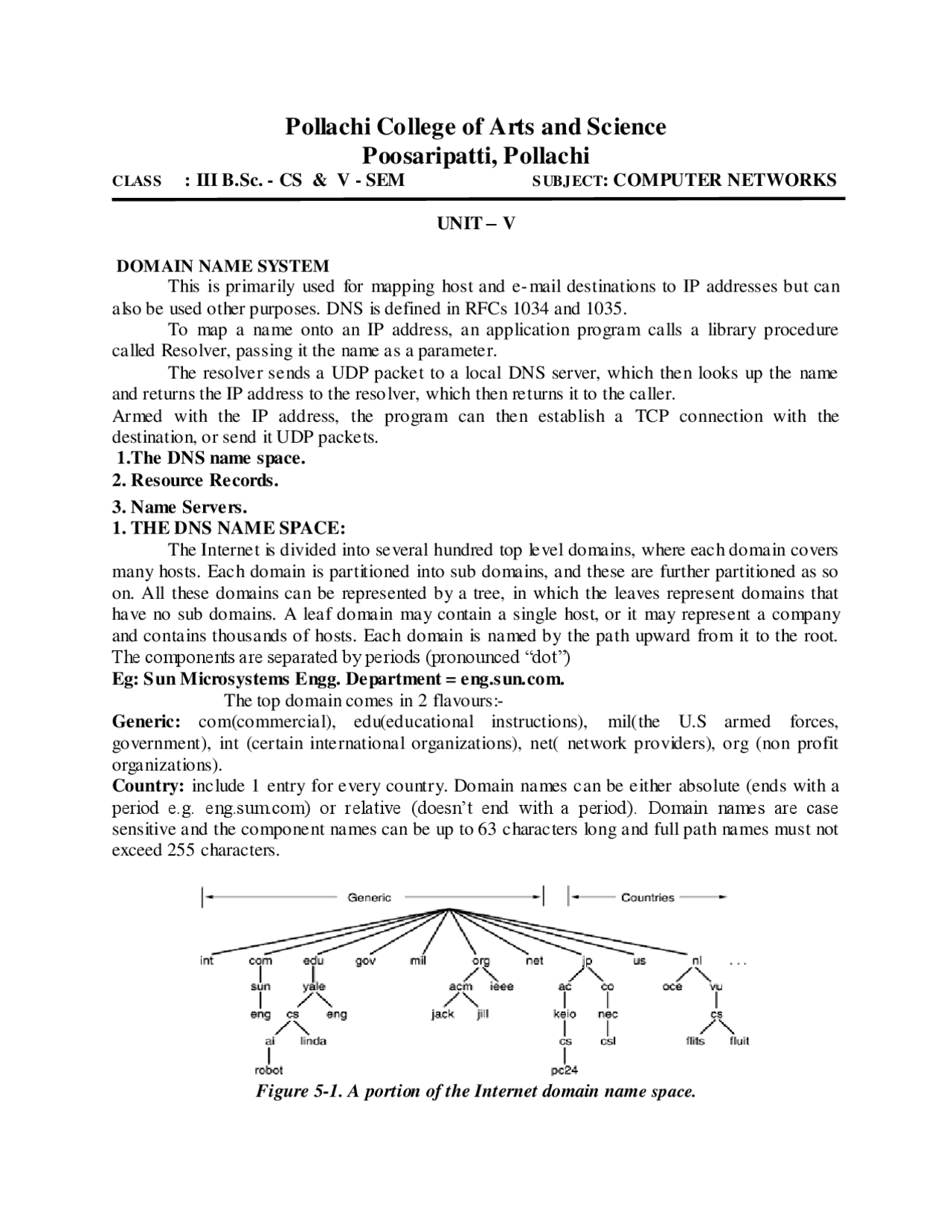 Computer Networks Lecture Notes Unit - V - Docsity