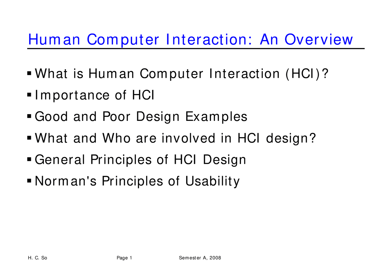 Human computer interface | Lecture notes Web Design and Development ...