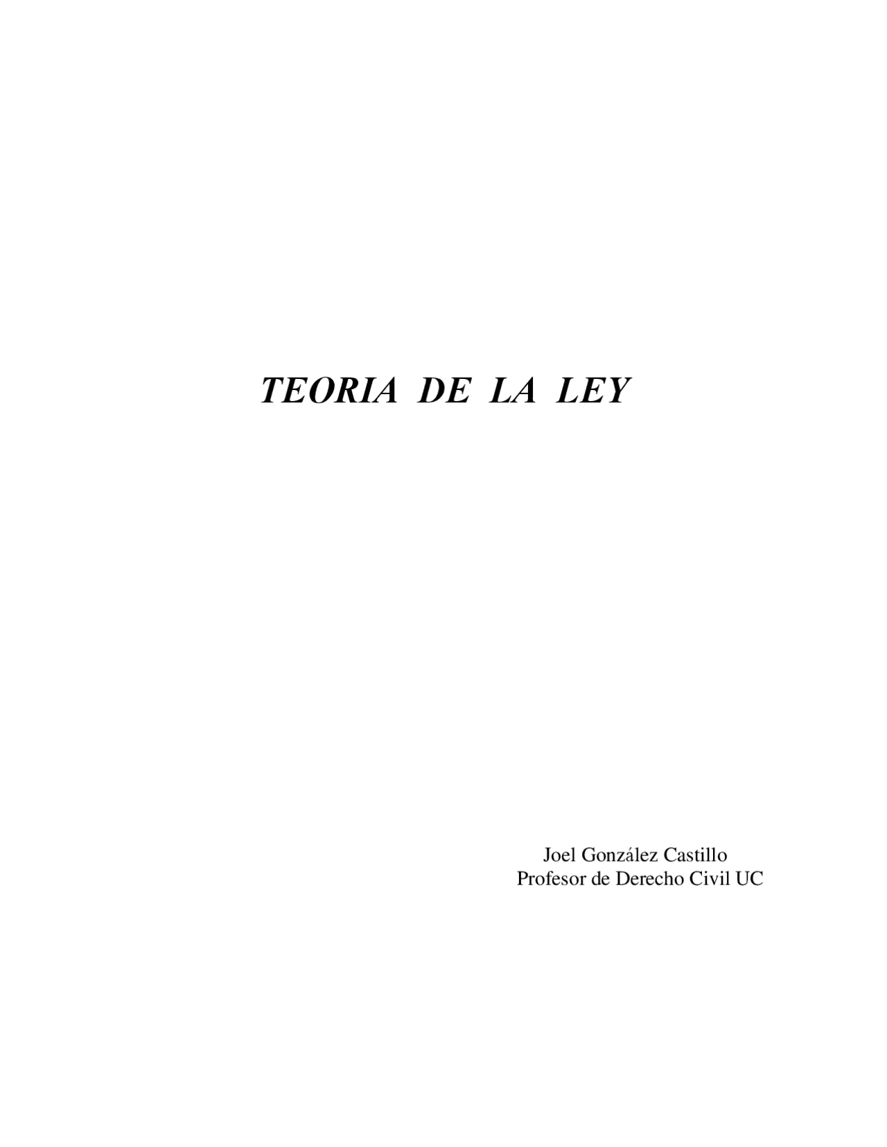 teoria de la ley derecho civil | Apuntes de Derecho Civil | Docsity