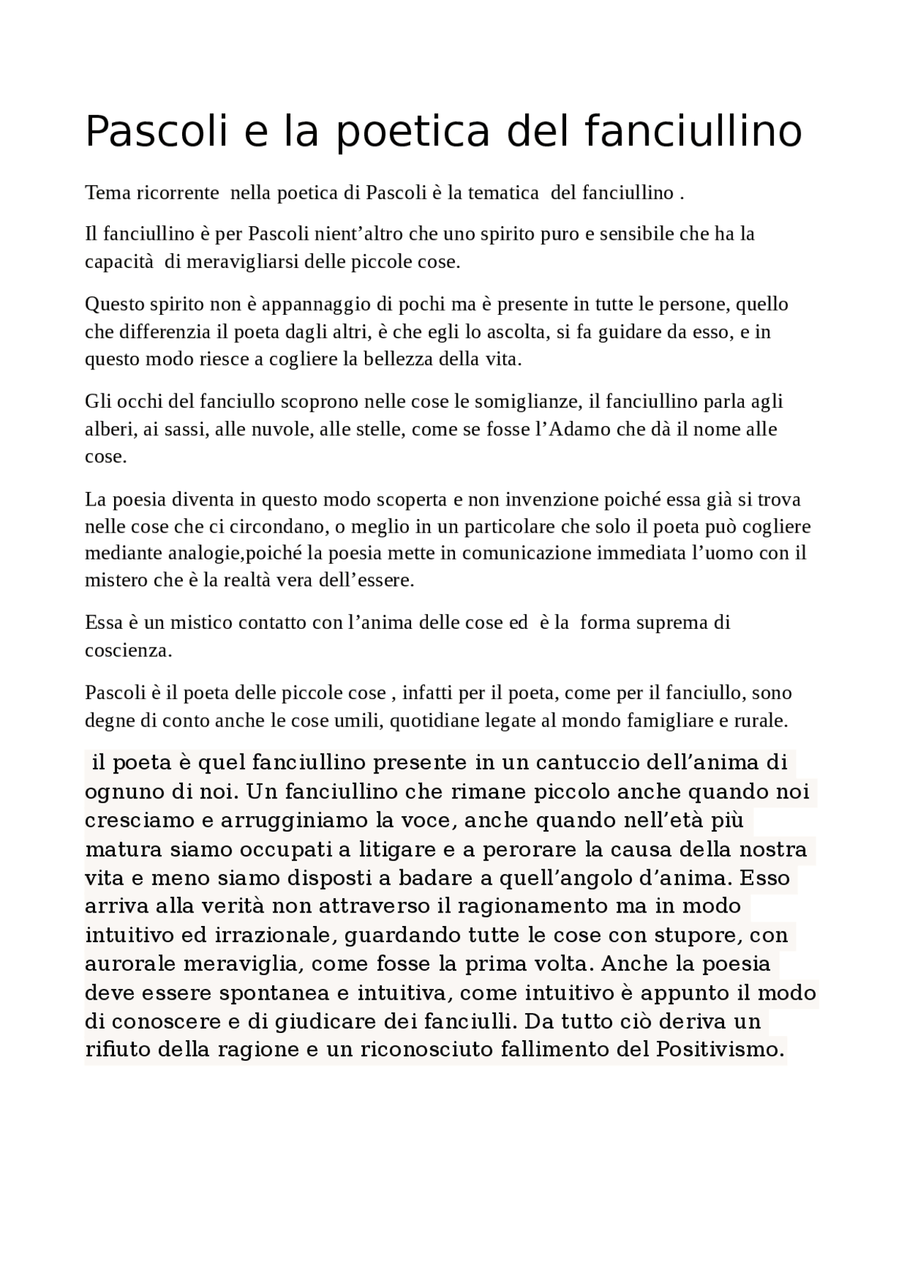 Pascoli E La POETICA Del Fanciullino Docsity pascoli-e-la-poetica-del-fanciullino-docsity