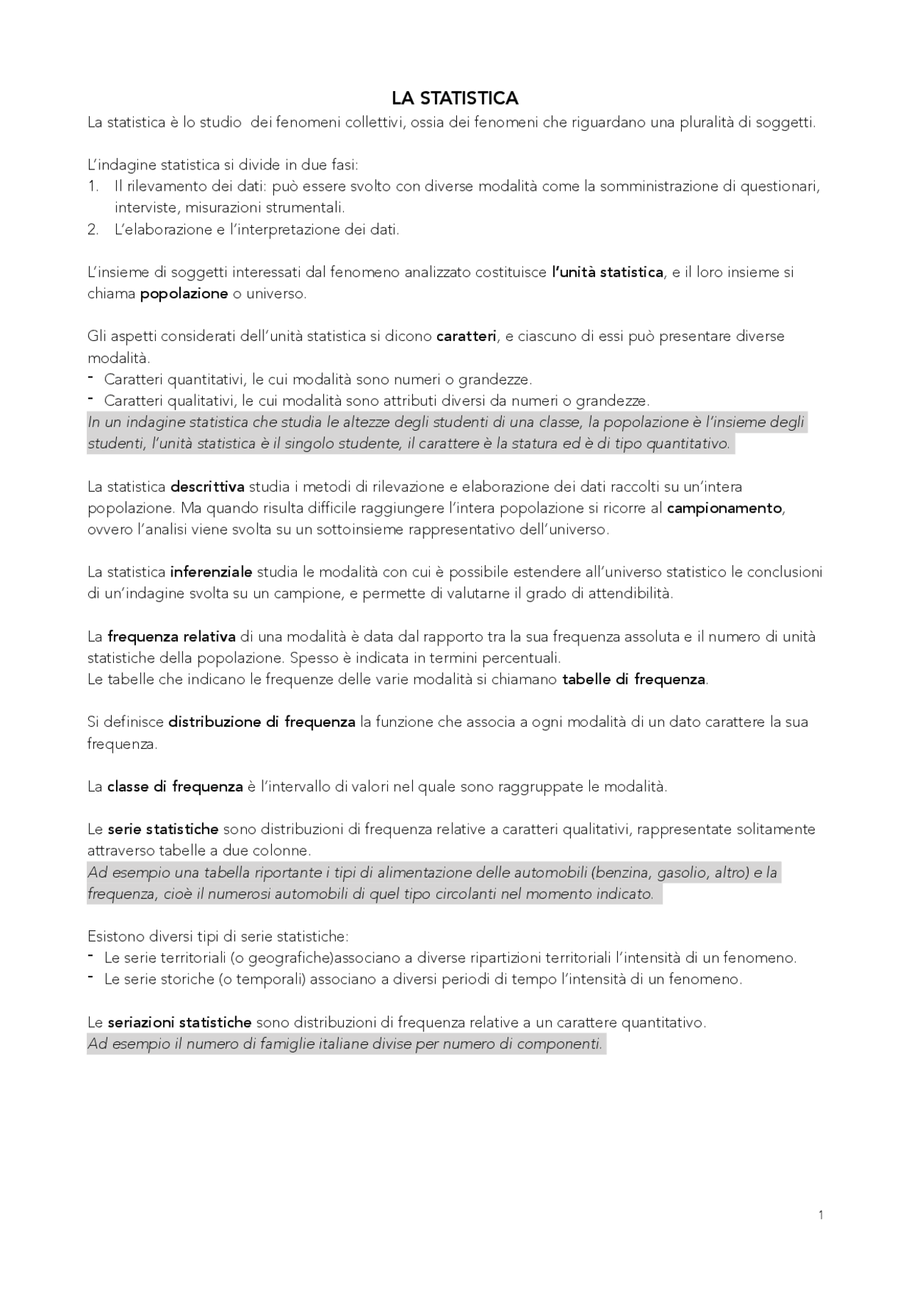 La statistica e la rappresentazione grafica dei dati | Appunti di ...