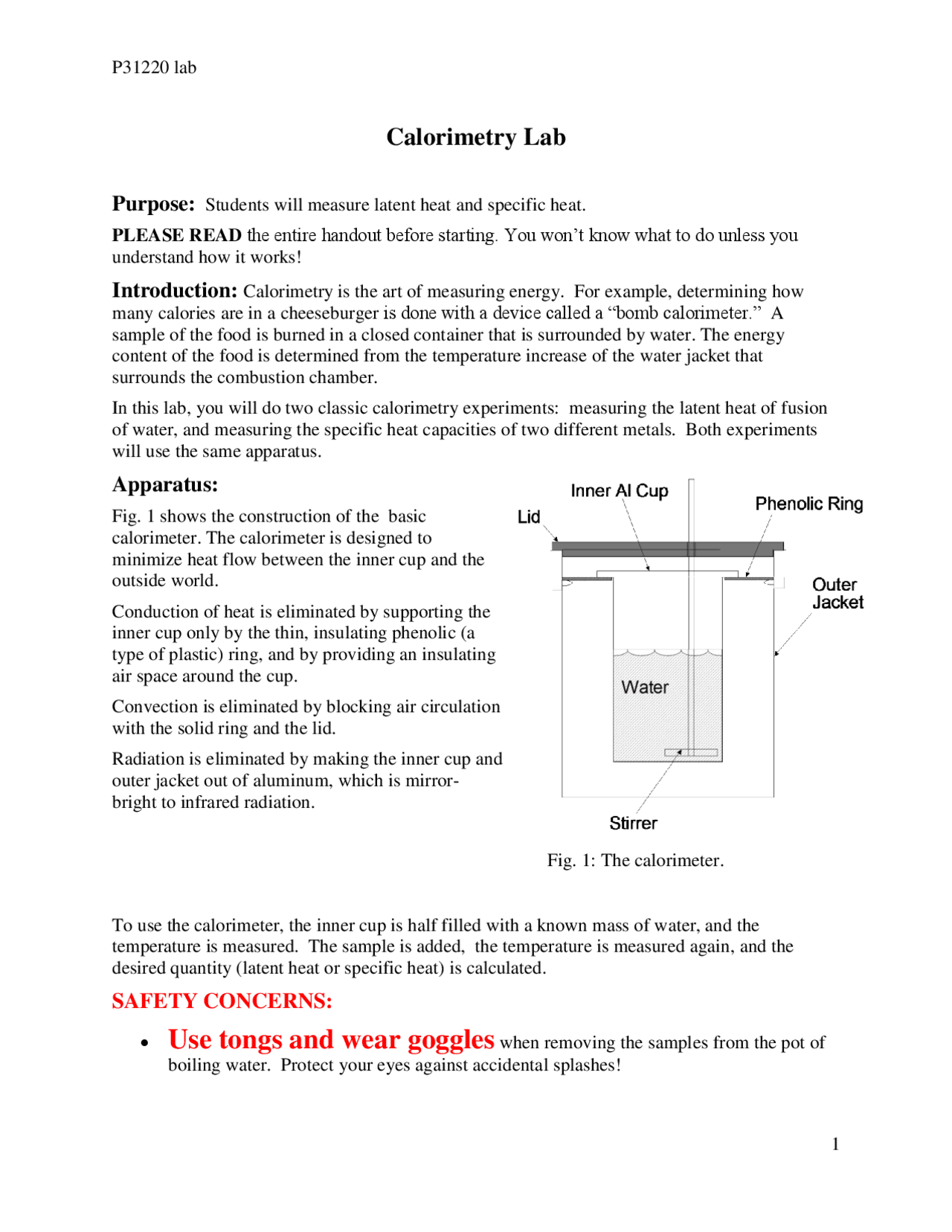 Calorimetry lab report | Study Guides, Projects, Research Chemistry ...