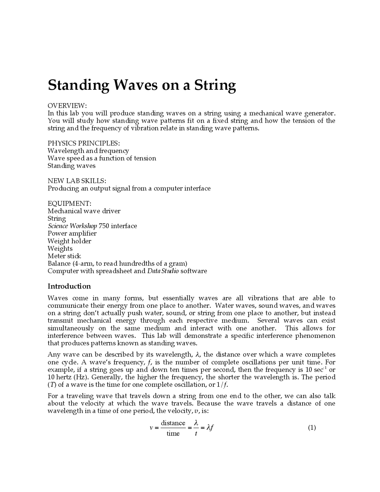 Lab String Lab 21 Standing Waves On A String at Julian Mcneil blog