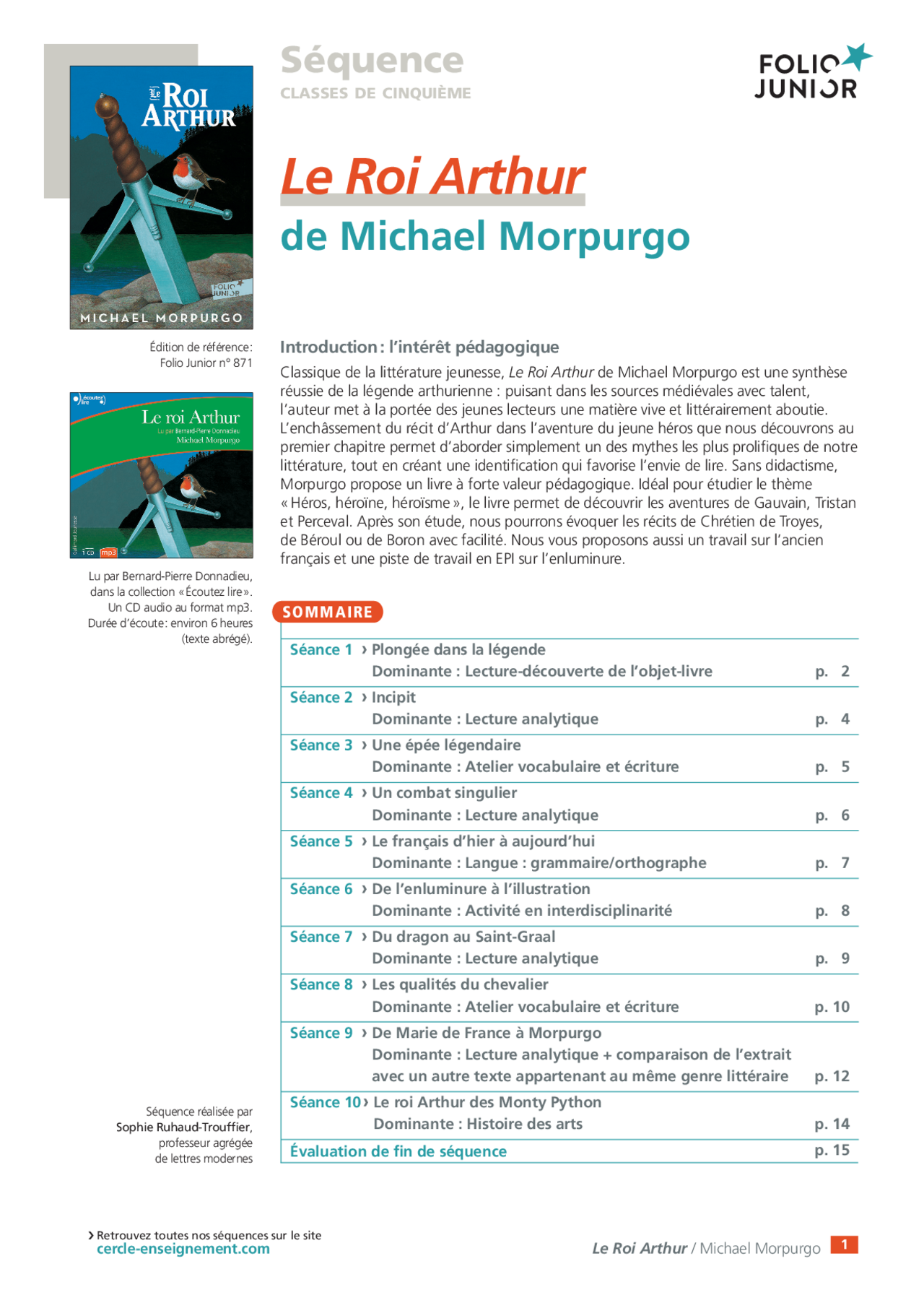 Le Roi Arthur de Michael Morpurgo Lectures Littérature anglaise Docsity Le Roi Arthur de Michael Morpurgo Lectures Littérature anglaise Docsity