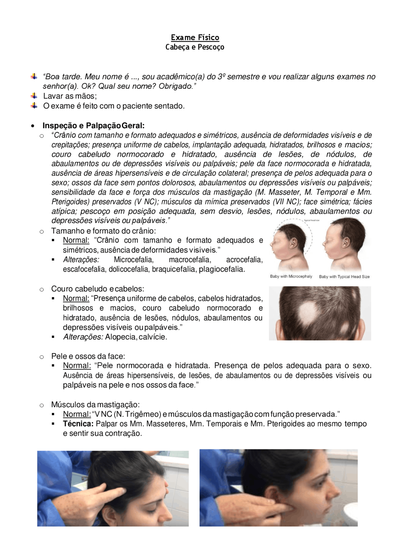 Exame Físico Cabeça e Pescoço - Docsity