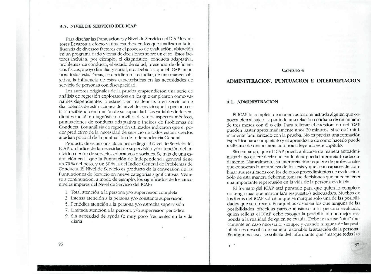 Manual ICAP, ICAP. INVENTARIO PARA LA PLANIFICACIÓN DE SERVICIOS Y LA