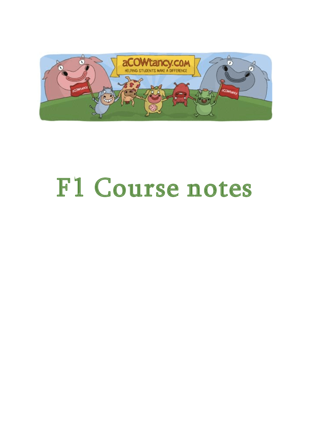 Acca f1 course notes - Docsity
