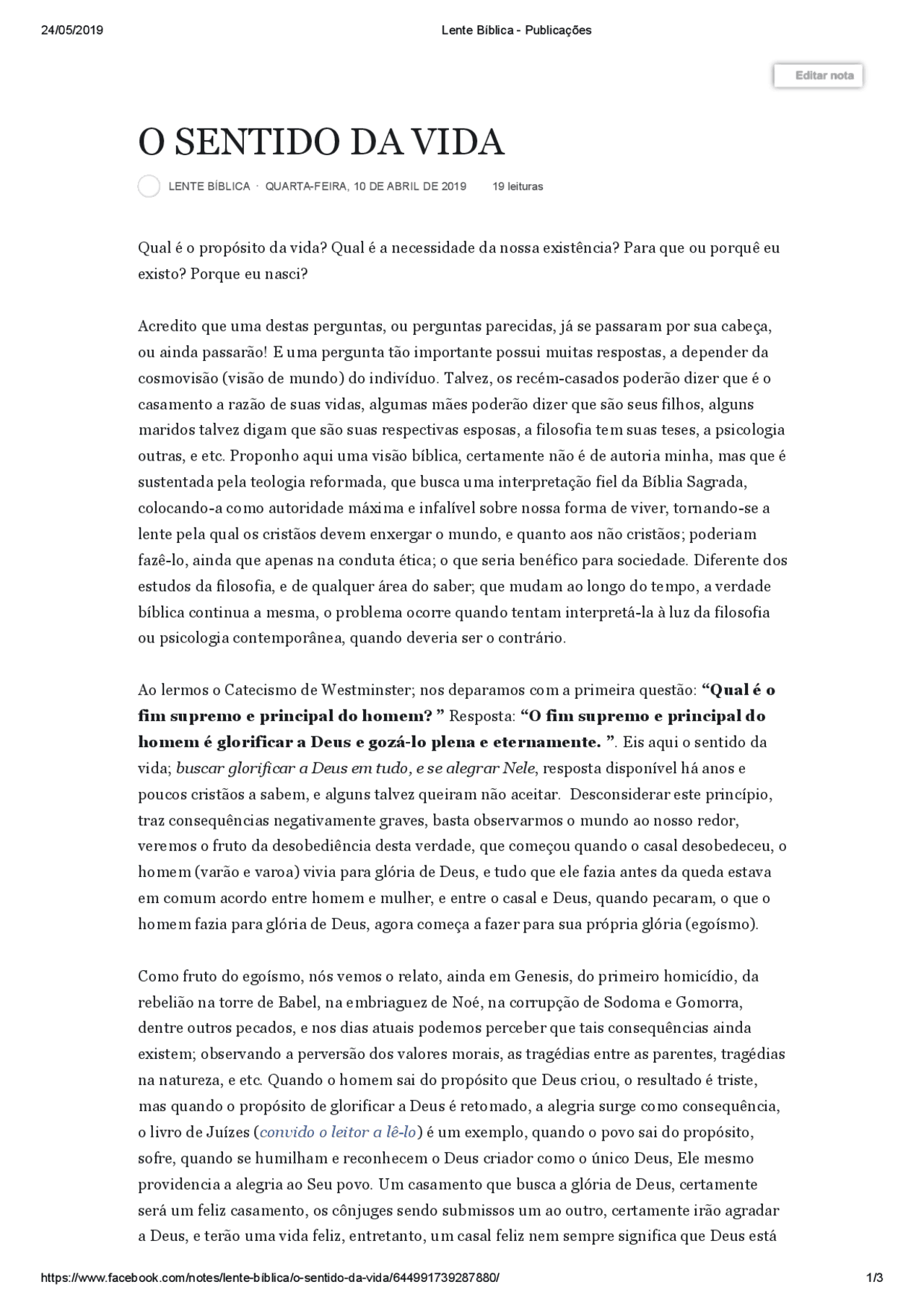 Qual é o Sentido da Vida Docsity