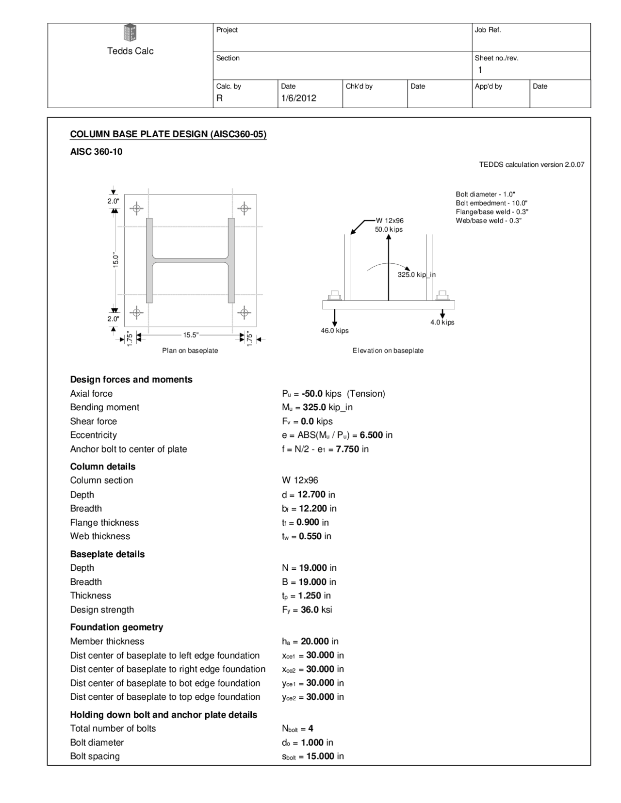 Uplift with moment example - Docsity