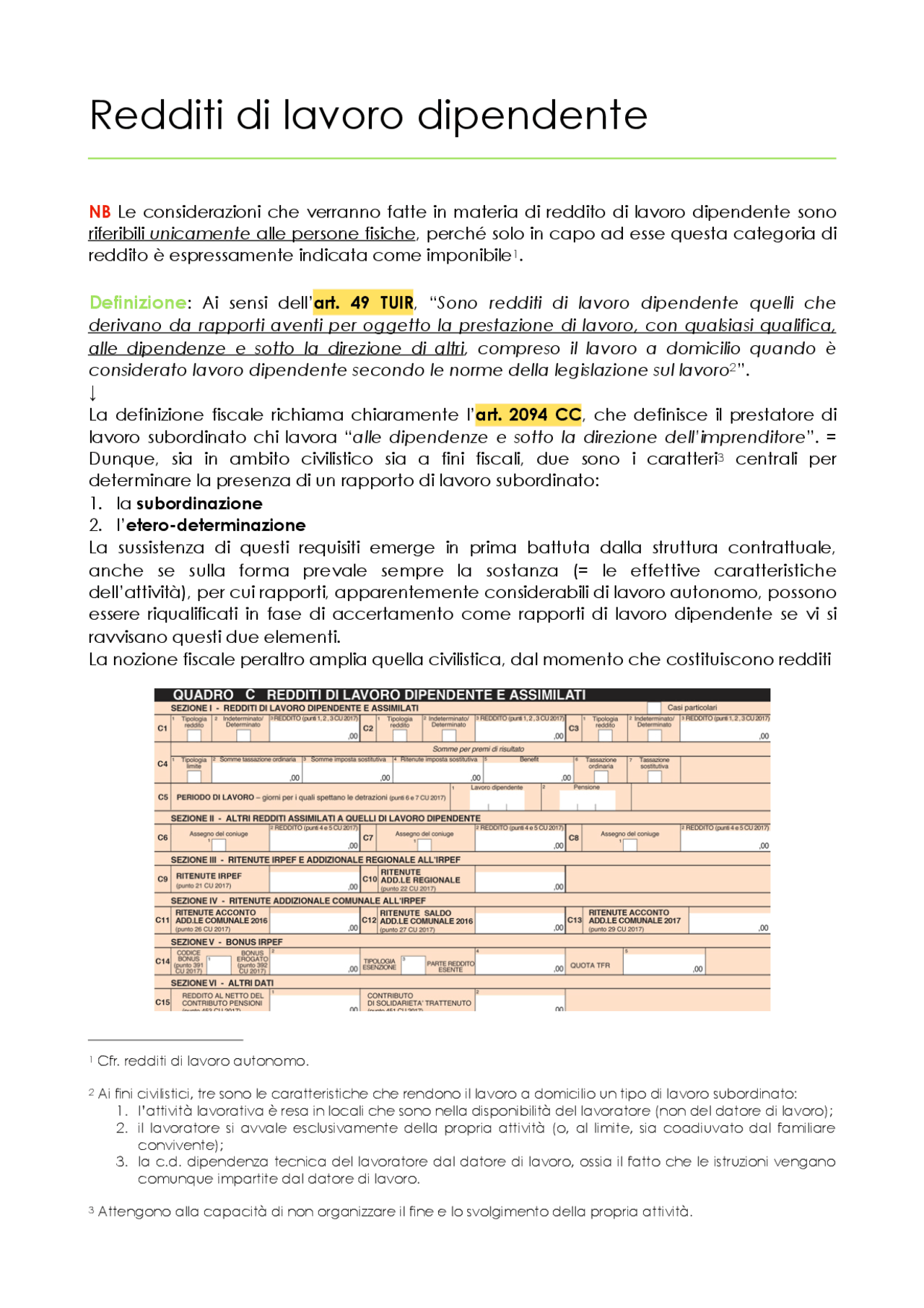 detrazioni per redditi di lavoro dipendente
