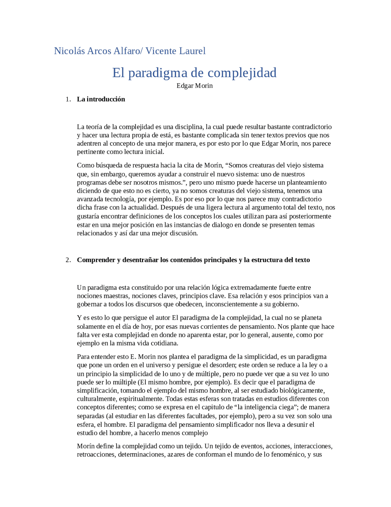 El paradigma de la complejidad Morin | Apuntes de Sociología - Docsity