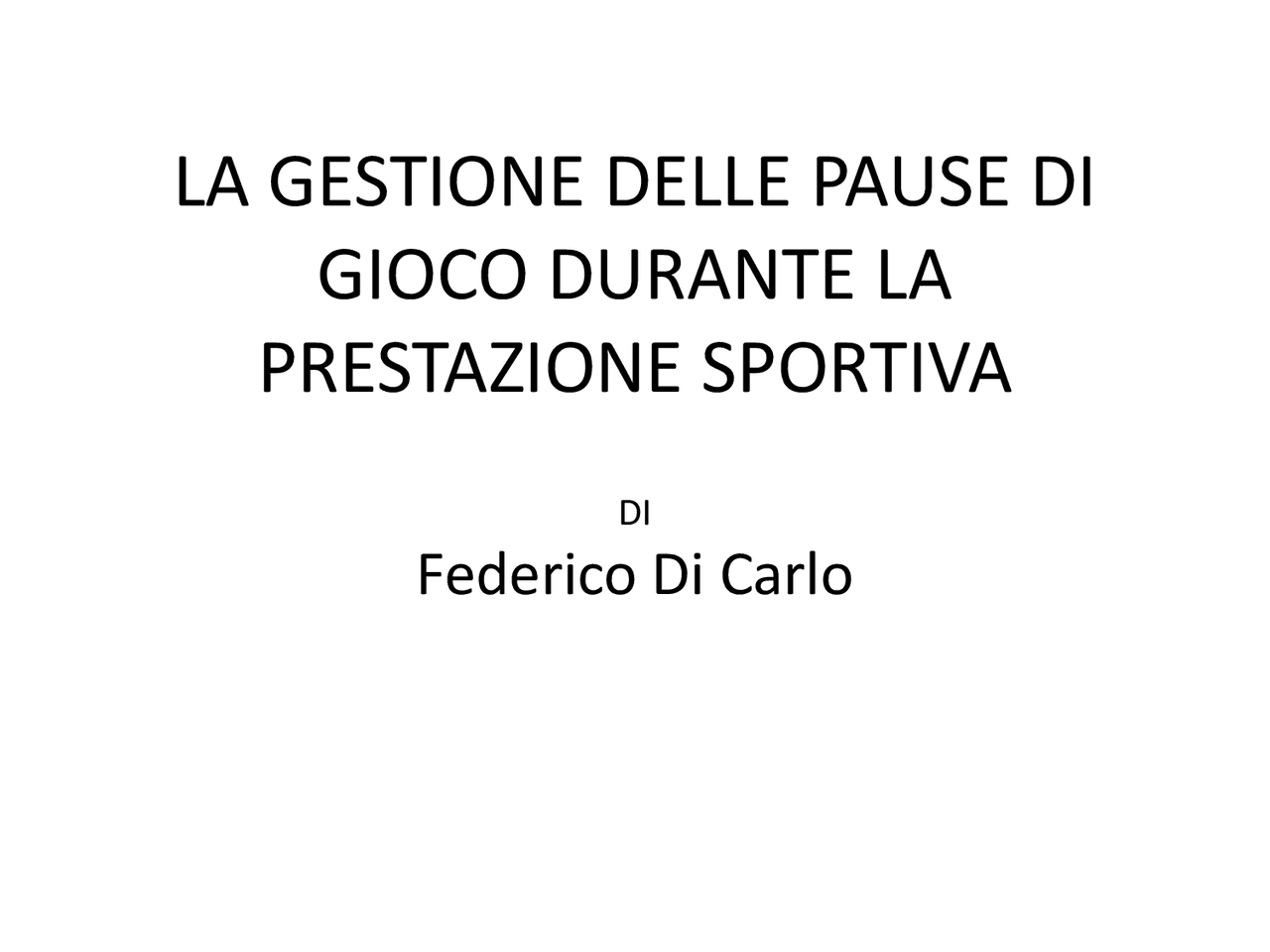 Gestione tempi di pausa nel tennis Docsity