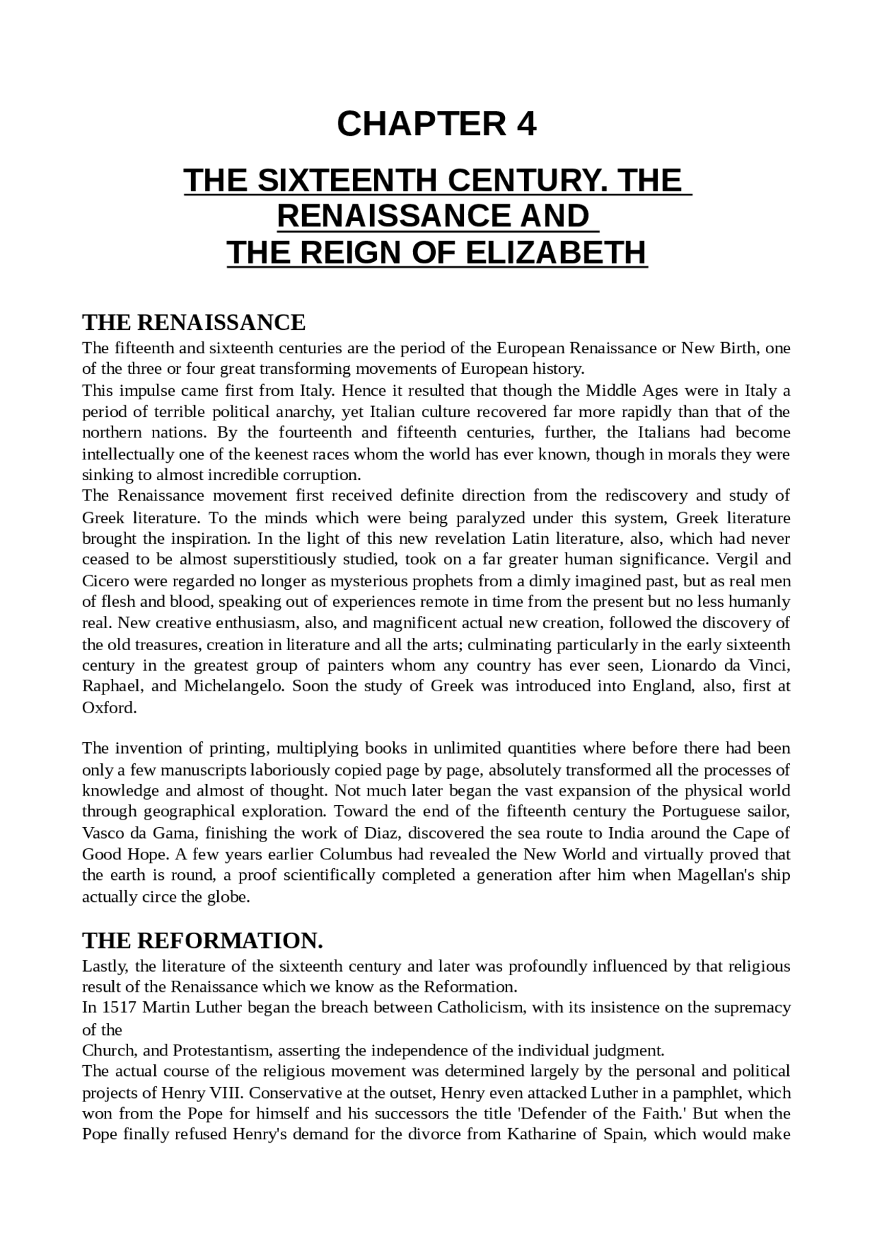 English Literature - Chapter 4 - Docsity