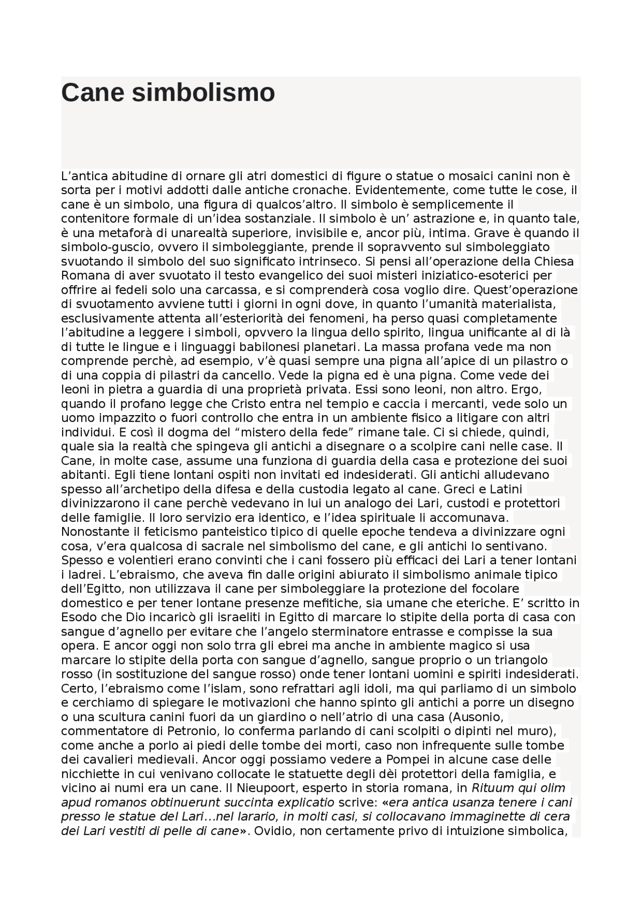 Cane simbologia cane simbolo cane cane cane Docsity