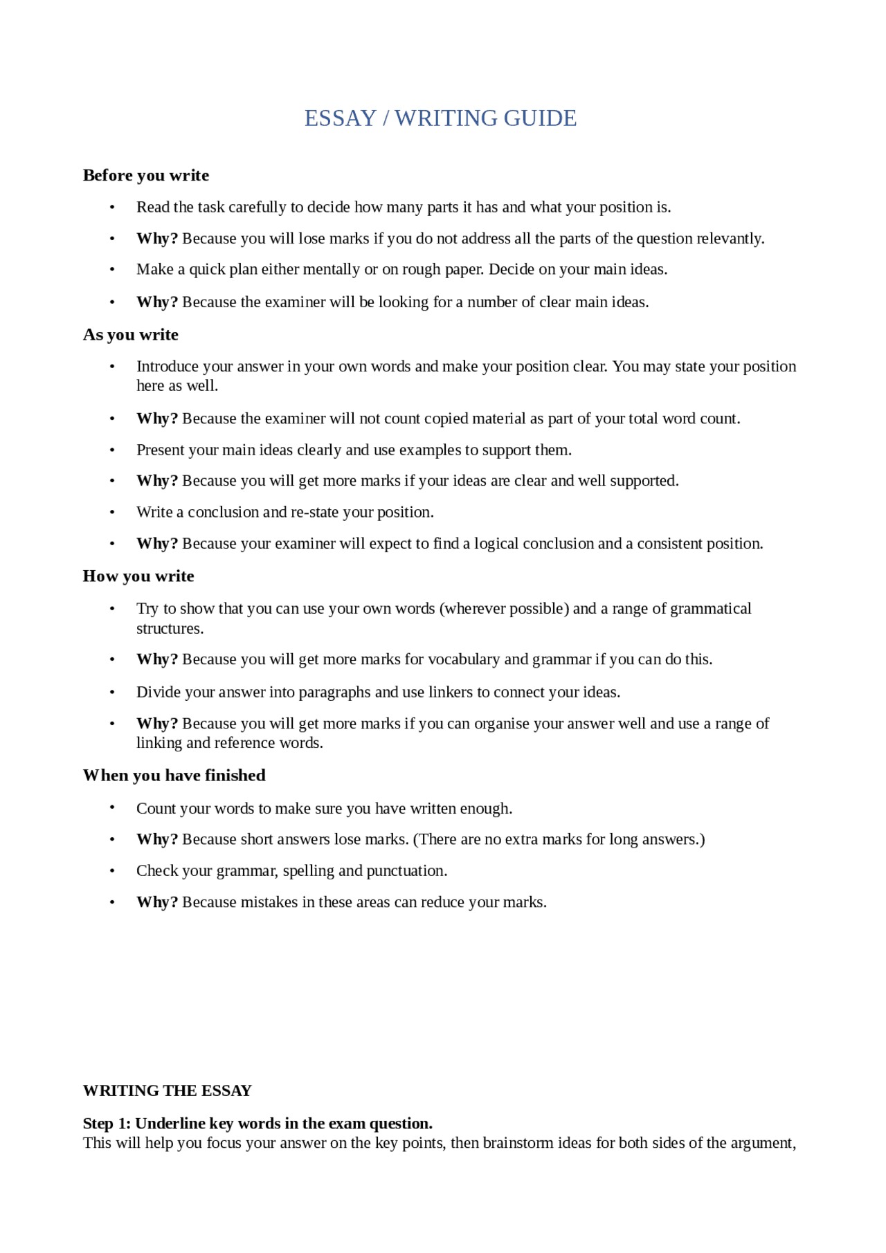 Essay Writing Style Guide Essay Writing Guide 101 - Docsity