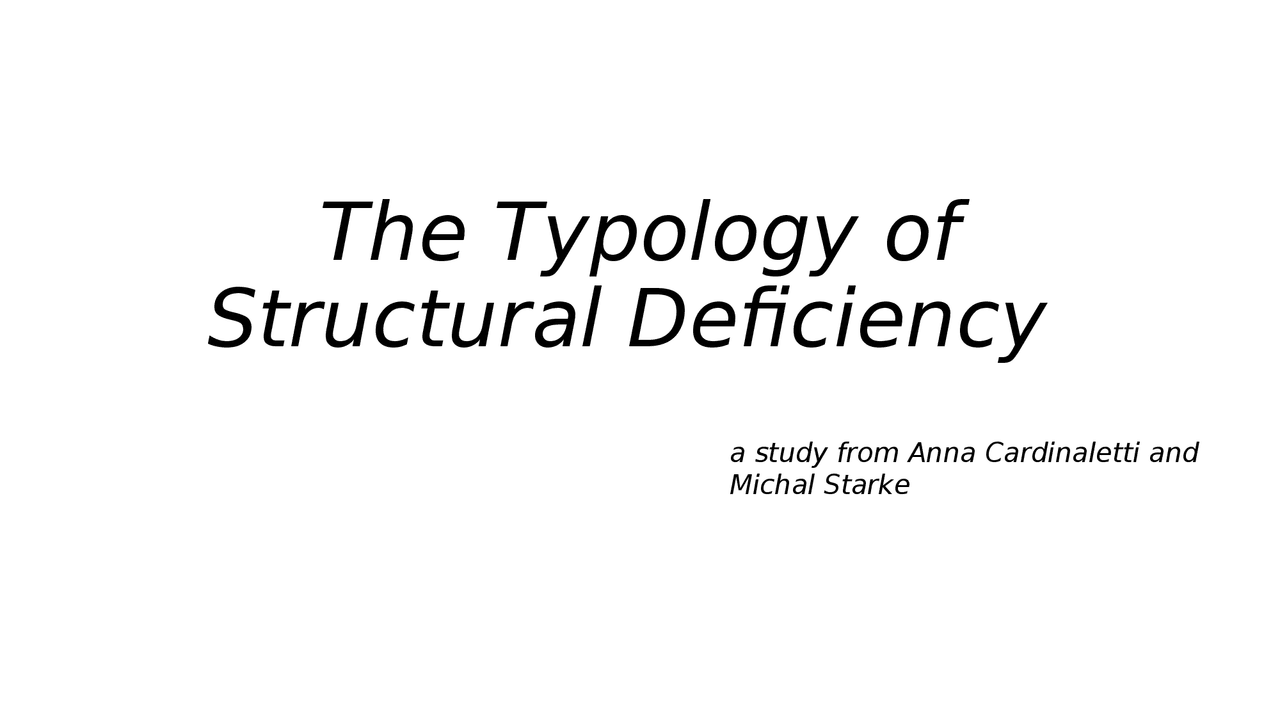 The typology of structural deficiency - Docsity