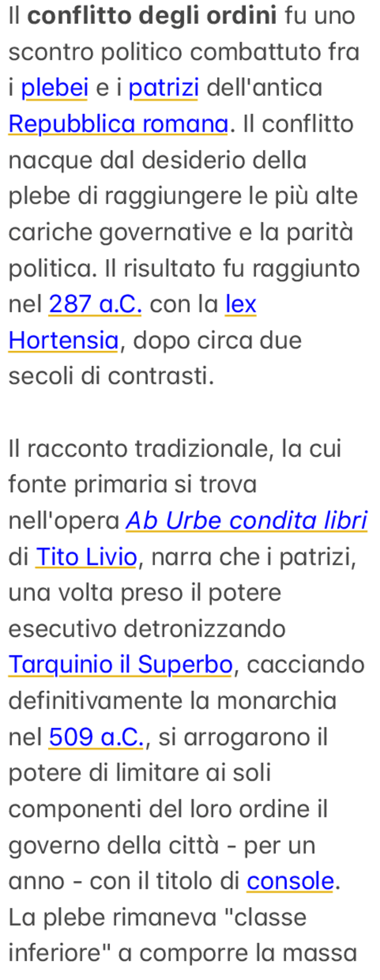 Conflitto tra patrizi e plebei Docsity