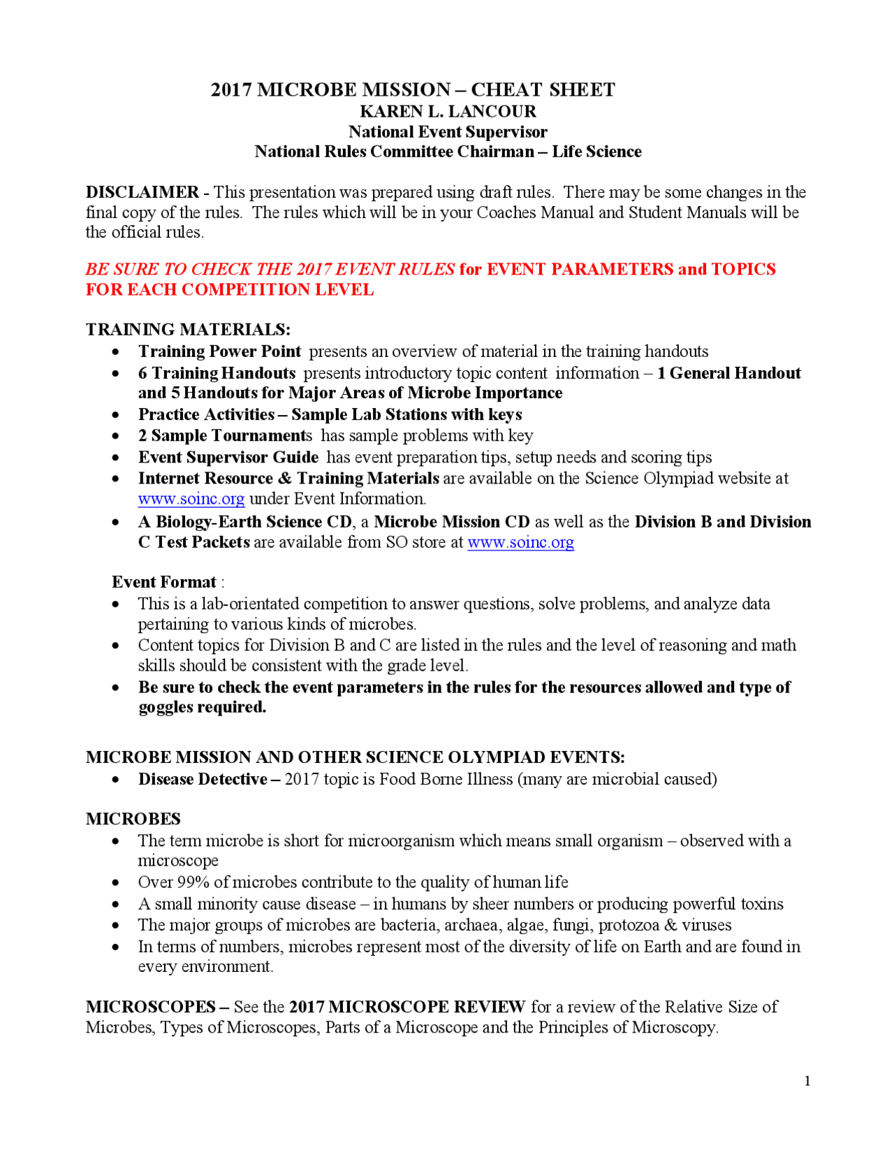 Microbe mission cheat sheet Cheat Sheet Microbiology Docsity