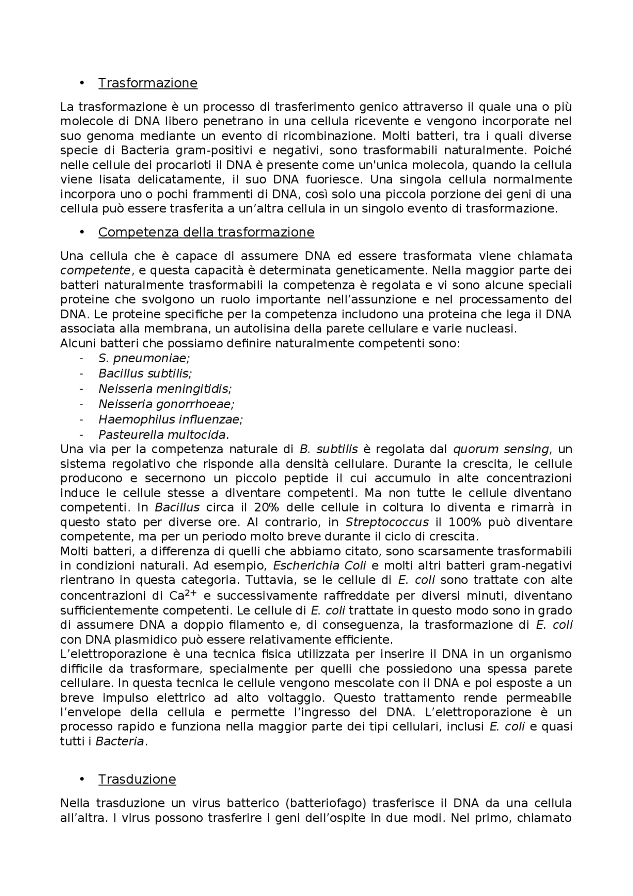 TRASFERIMENTO GENICO ORIZZONTALE - Docsity