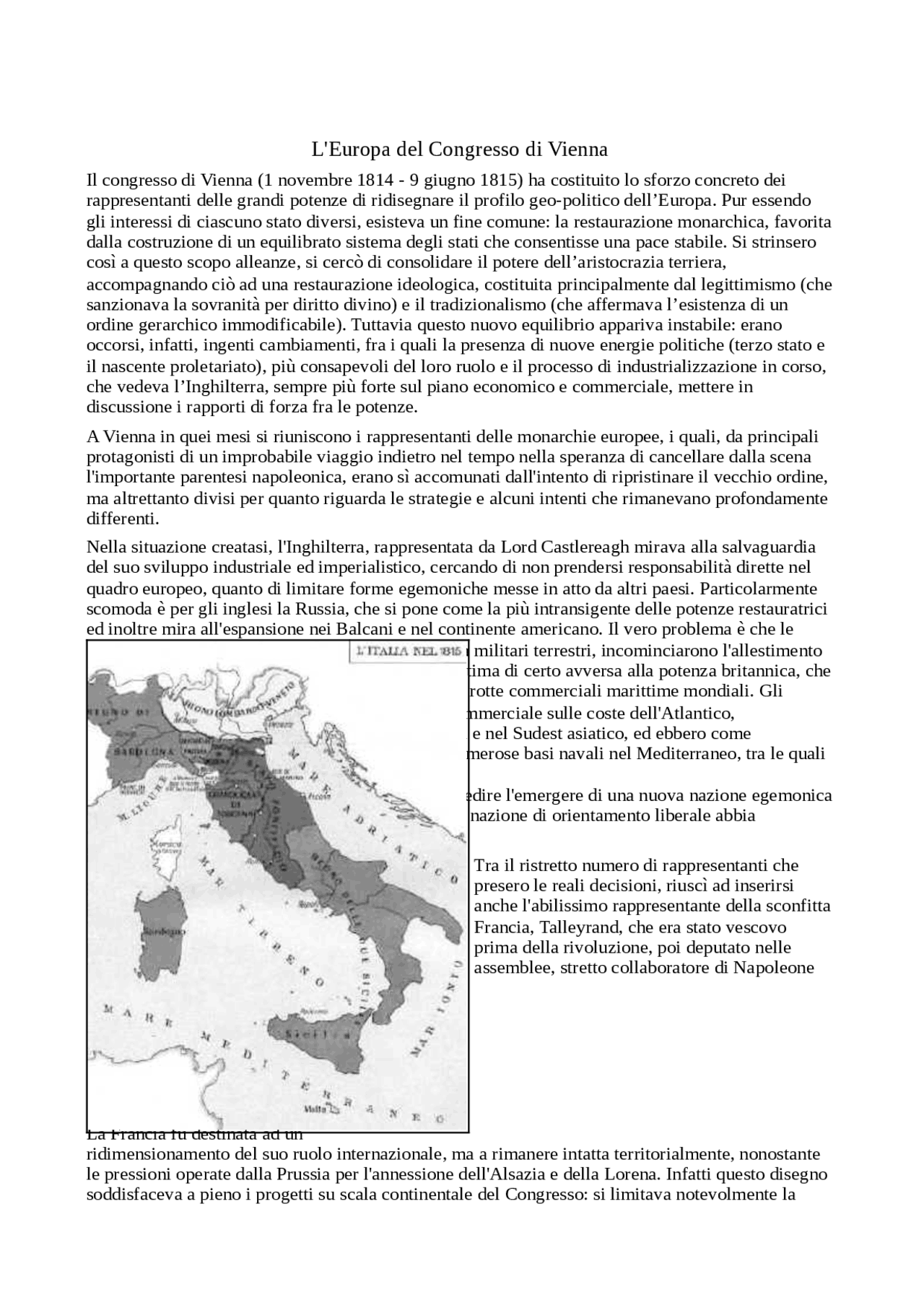 Studio della storia dell'Europa Docsity