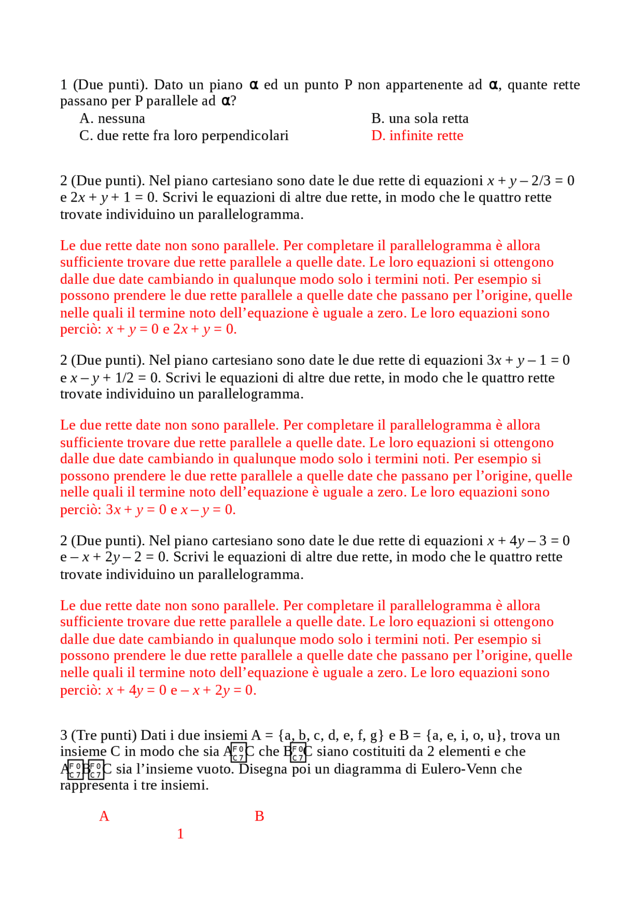 Fondamenti matematica - Docsity