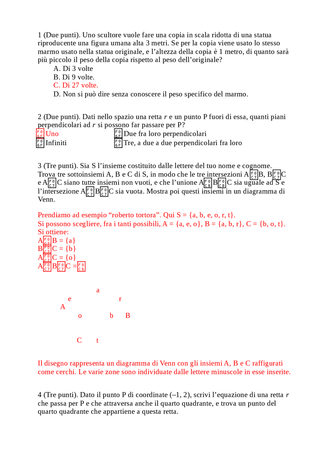 Fondamenti matematica esercizi - Docsity
