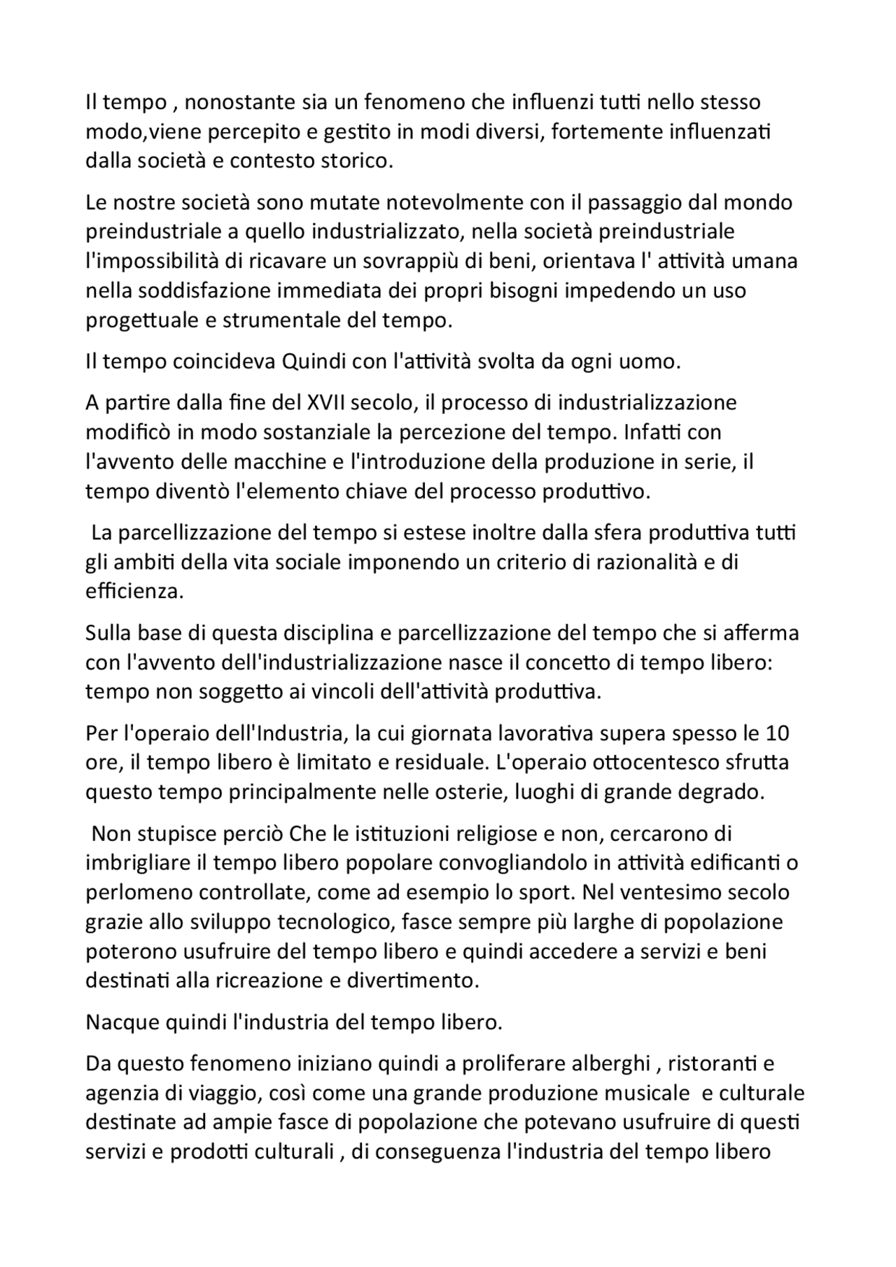 Sviluppo del tempo libero Docsity